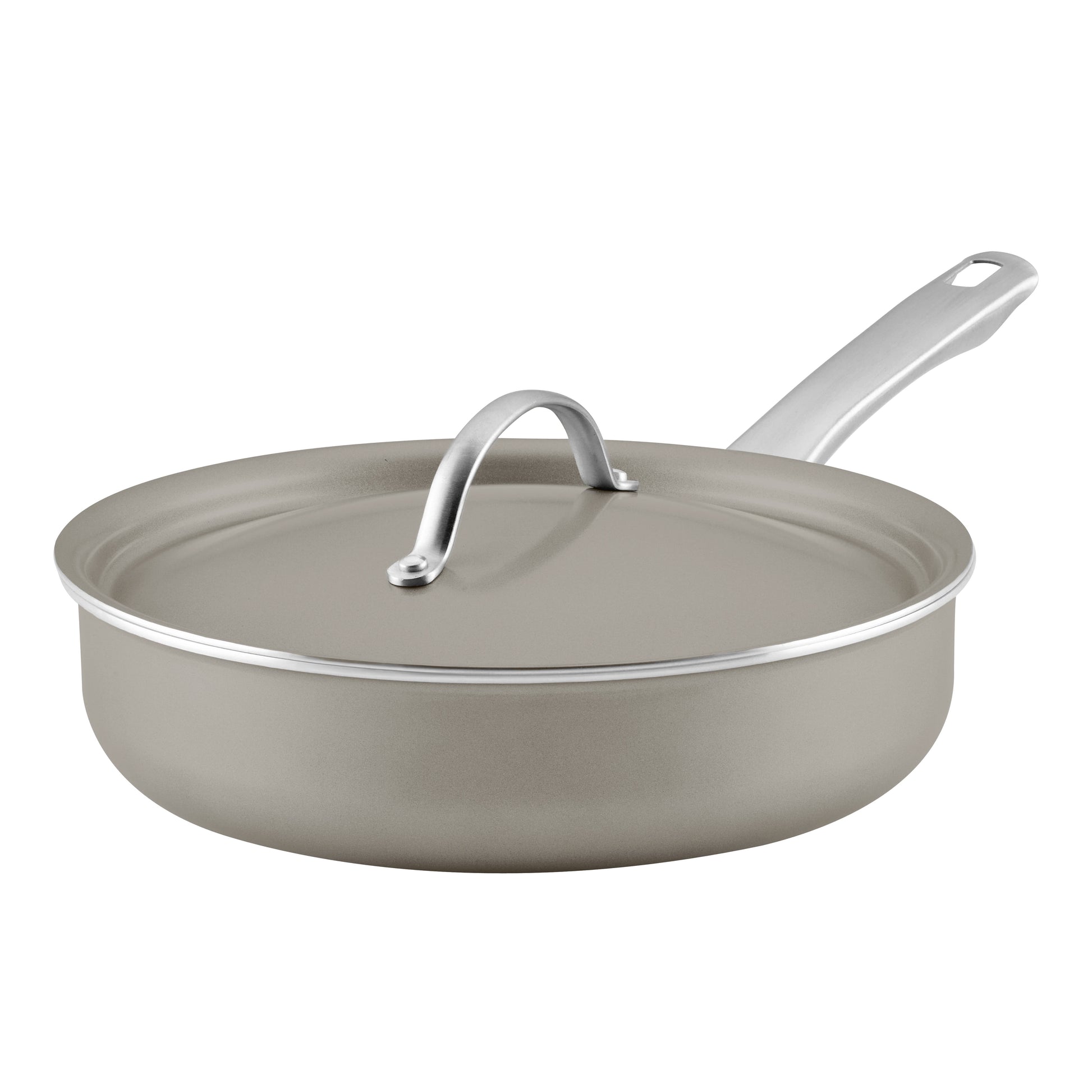 Farberware Vibrance 2.75 Quart Ceramic Nonstick Saute Pan with Lid, Dishwasher Safe and Oven Safe to 500Â°F, Silver