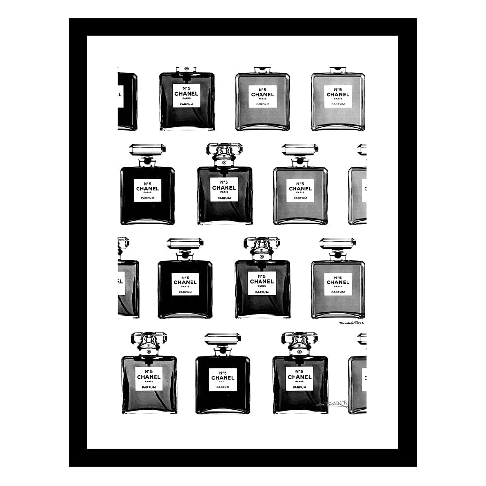 Fashion Wallpaper Glam Perfume Bottles - Framed Print