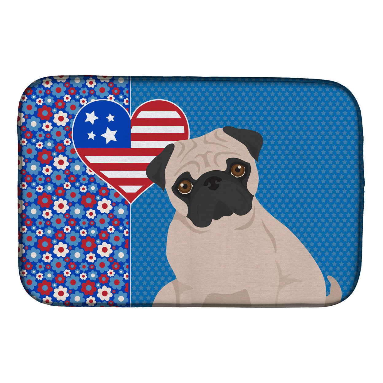 Fawn Pug USA American Dish Drying Mat