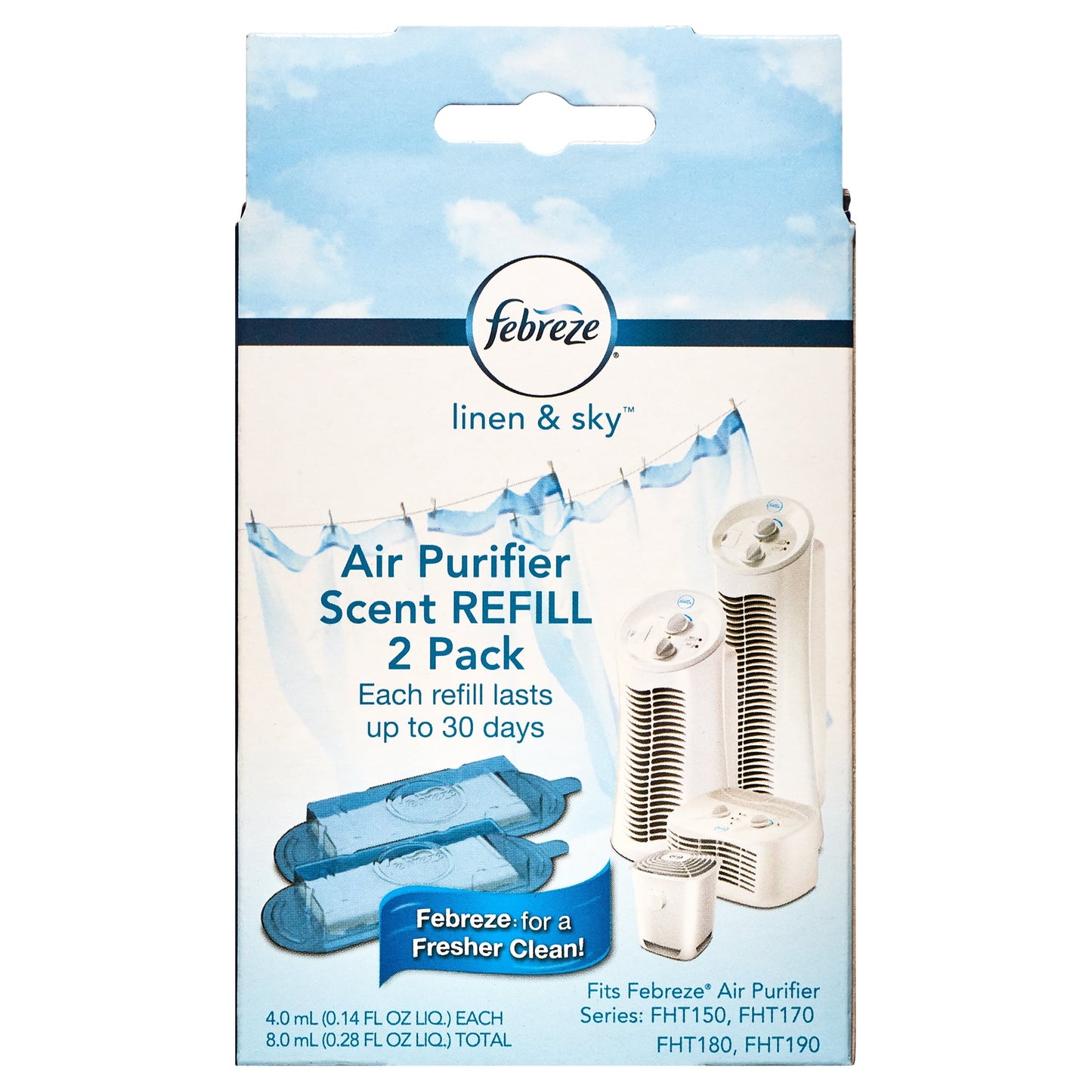 Febreze Mini Tower Air Purifier, Linen & Sky Scent