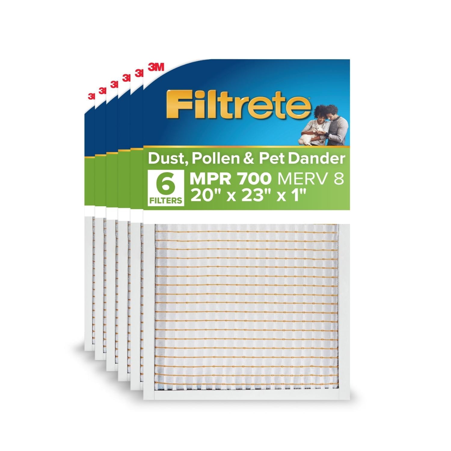 Filtrete 20x23x1 HVAC Furnace Air Filter, MPR 700 MERV 8, Dust, Pollen, and Pet Dander Reduction, 2 Pack