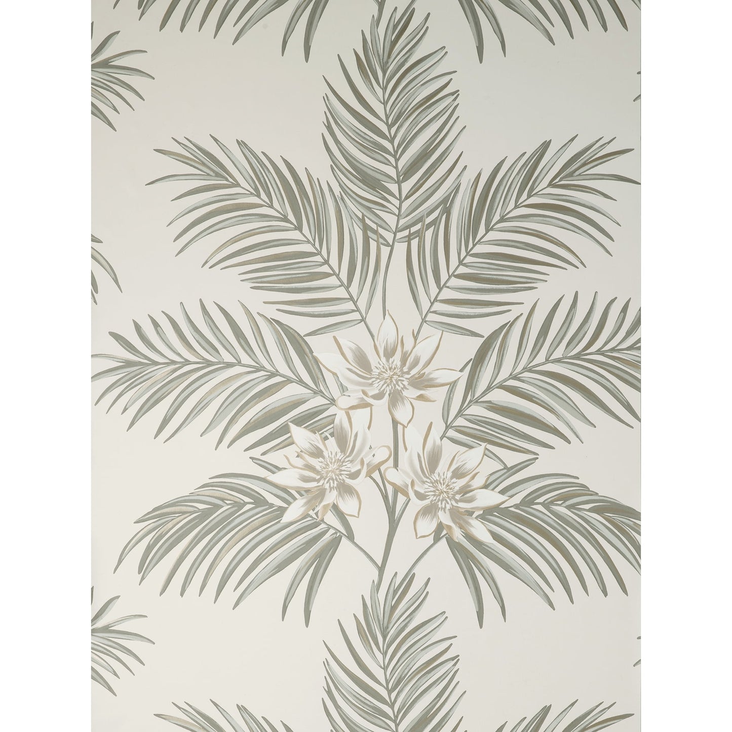 Fine Decor Bali Light Grey Palm Wallpaper, 20.5-in by 33-ft