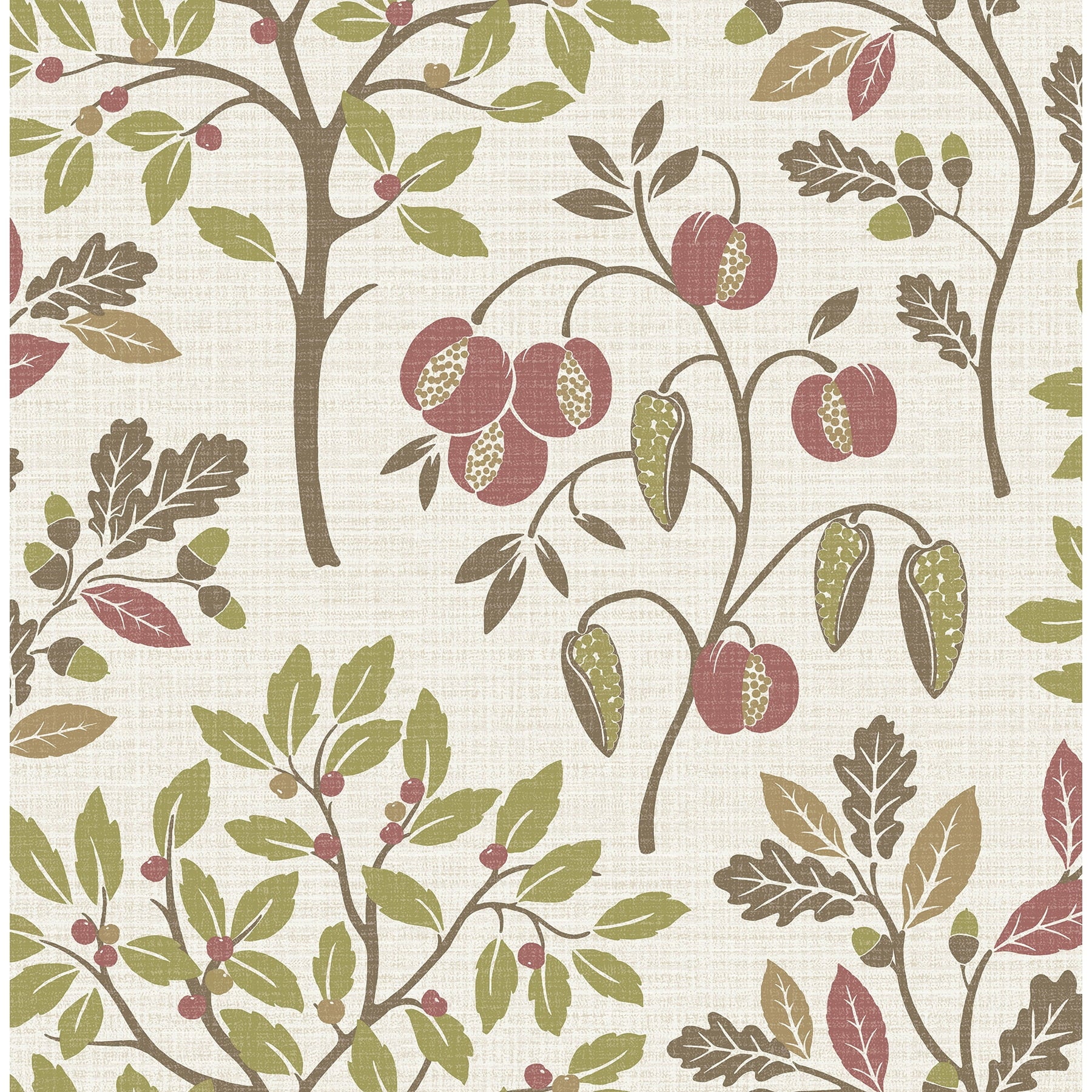 Fine Decor Rowan Olive Autumn Trees Wallpaper, 20.5-in by 33-ft
