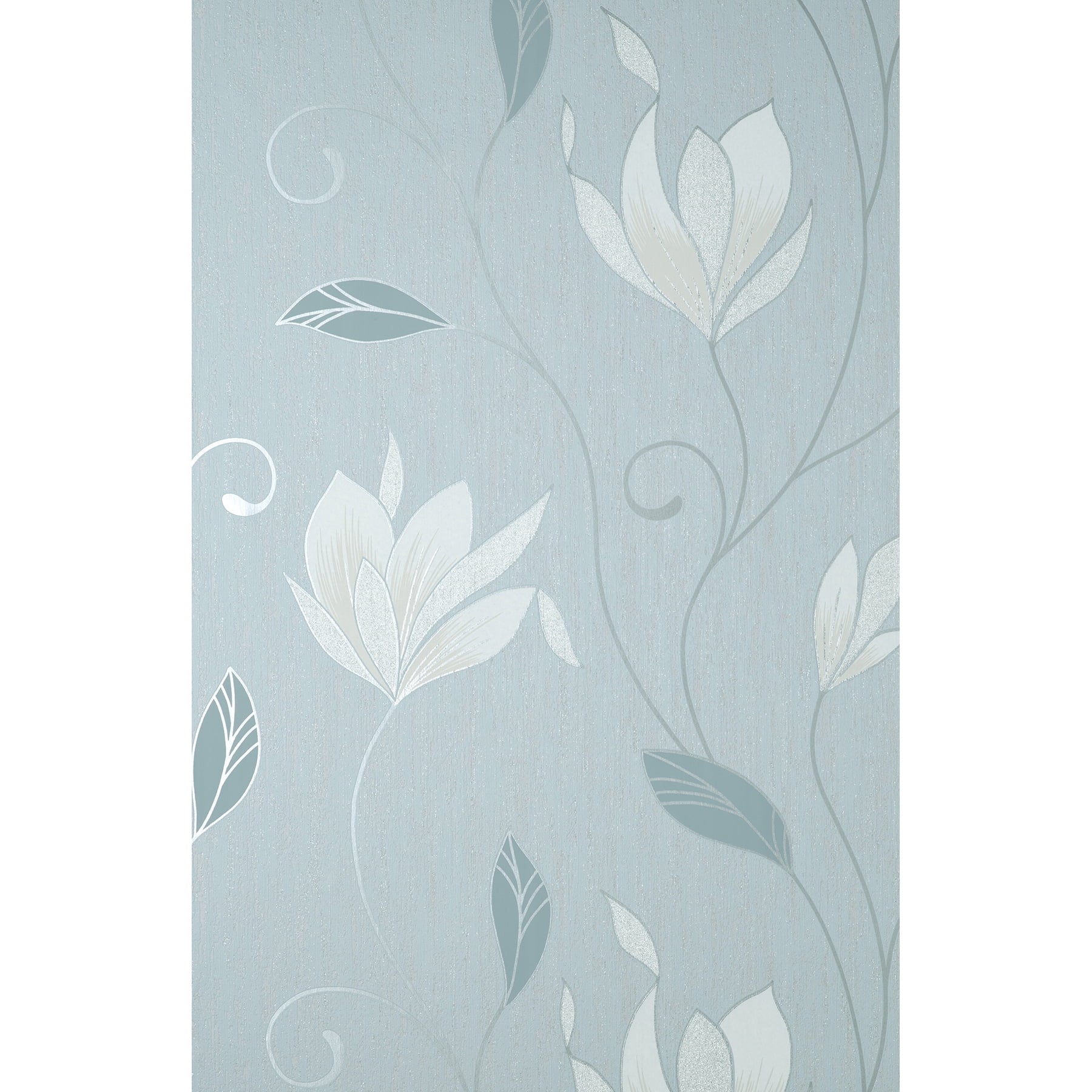 Fine Decor Synergy Light Blue Floral Wallpaper, 20.5-in by 33-ft
