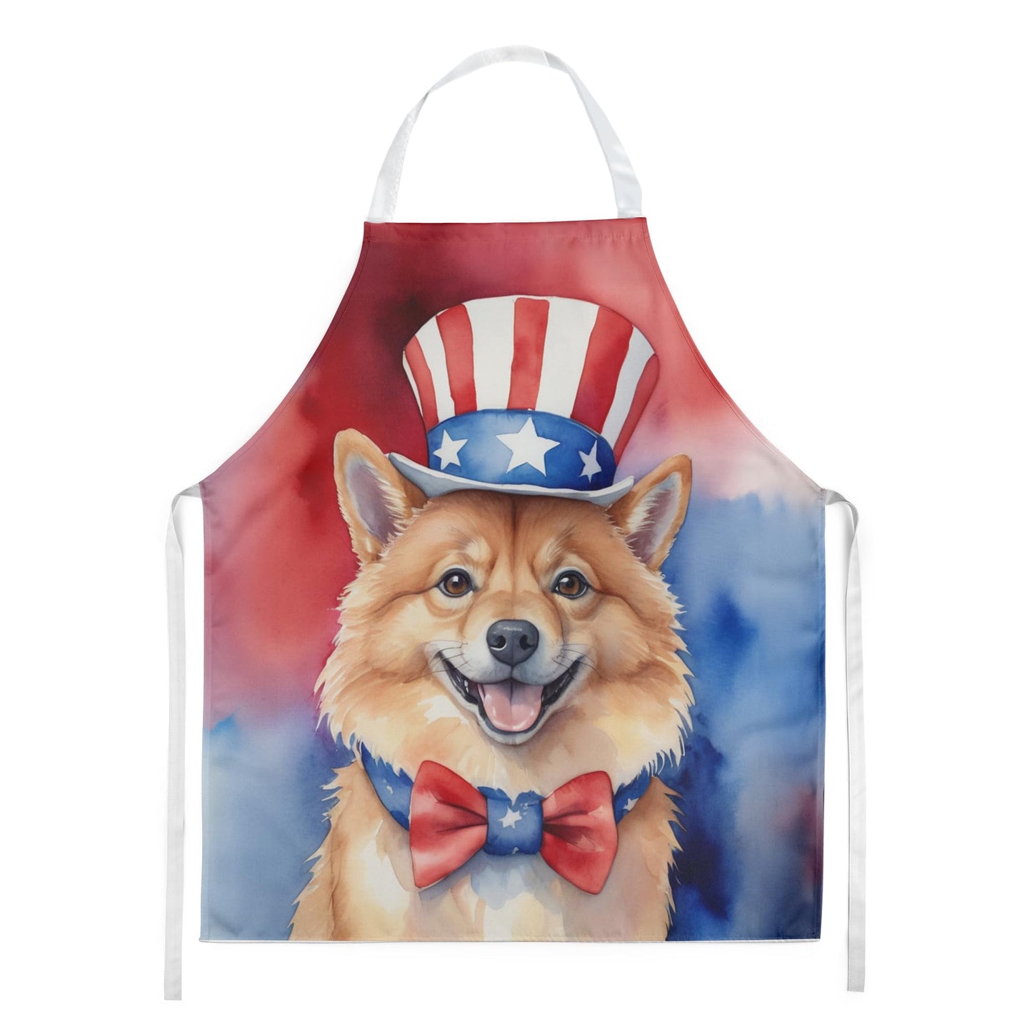 Finnish Spitz Patriotic American Apron 27 in x 30 in