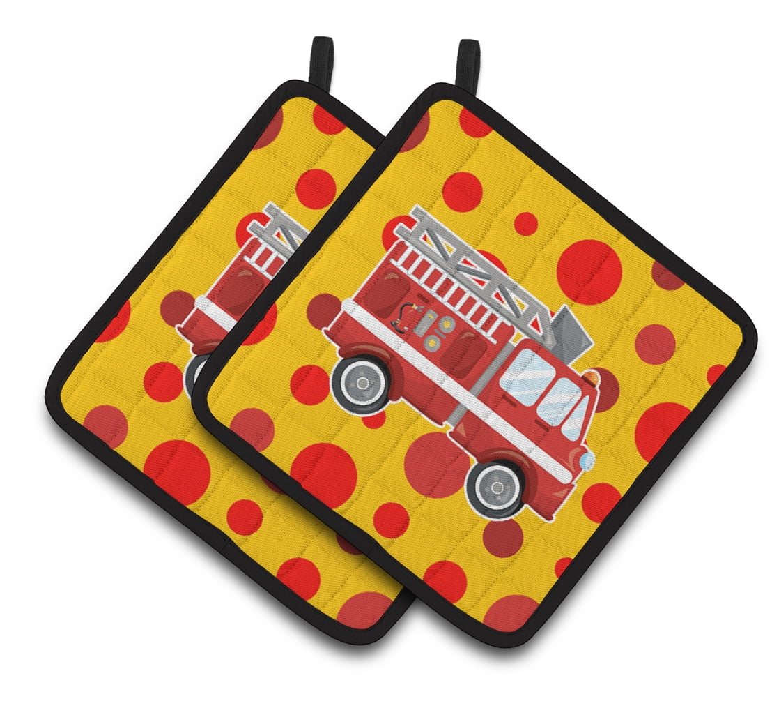 Fireman's Firetruck Pair of Pot Holders