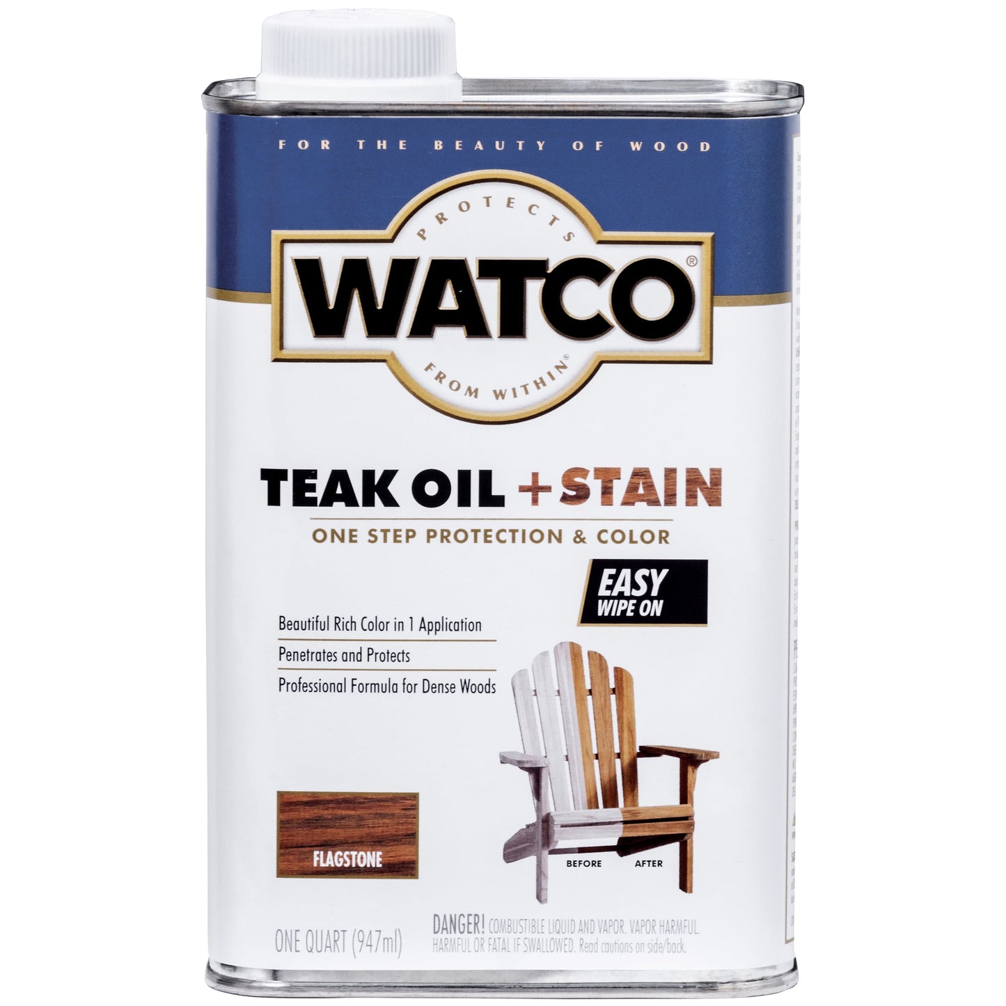 4 Pack, Flagstone, Watco Teak Oil + Stain - 348758, Quart