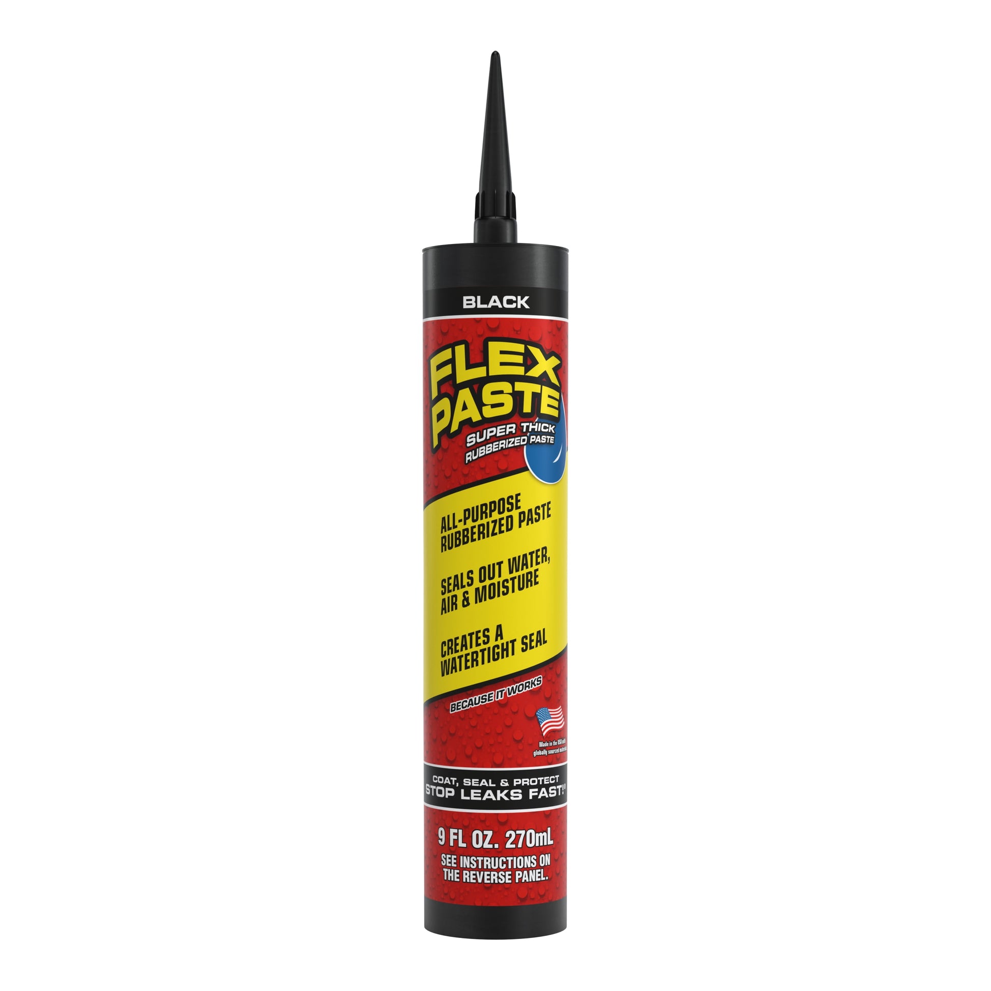 Flex Paste, from Flex Seal, Super Thick Rubber Paste, 9 oz, Black