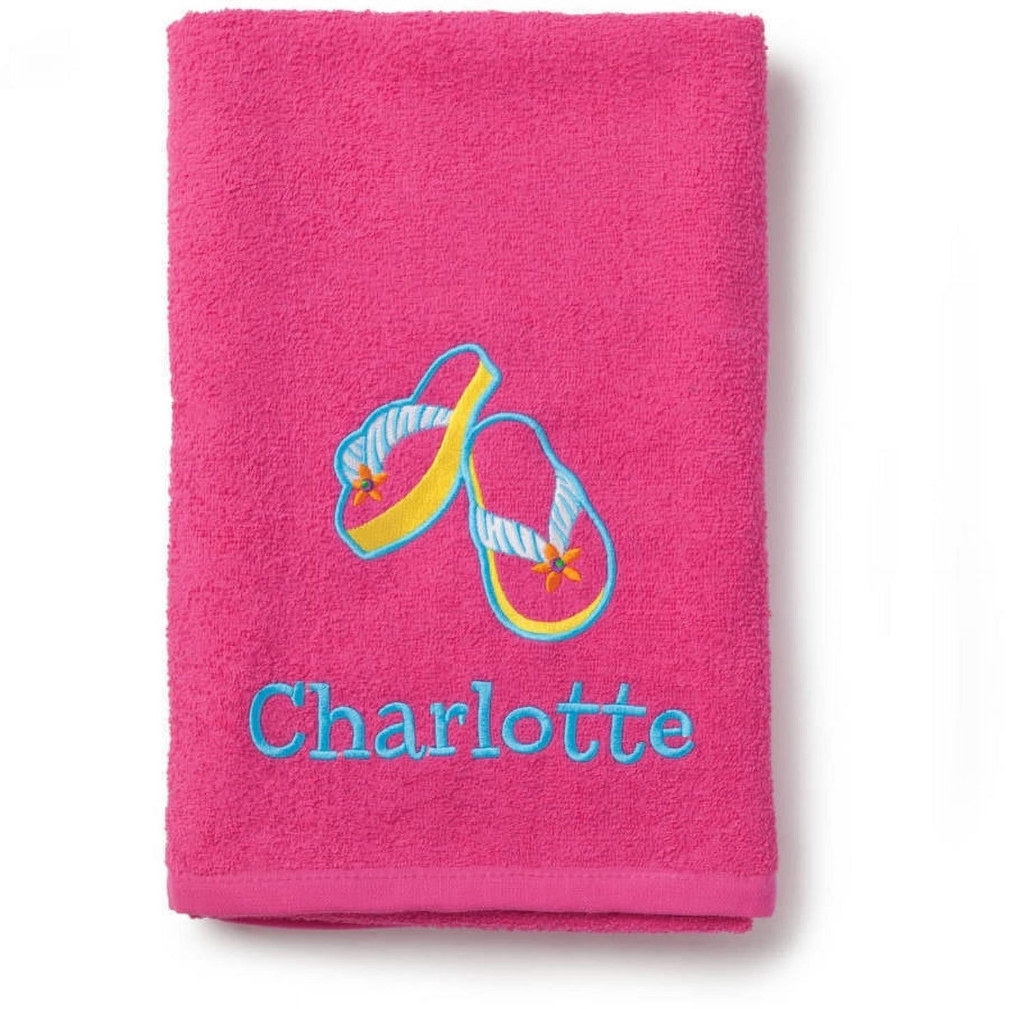 Flip Flops Personalized Pink Towel