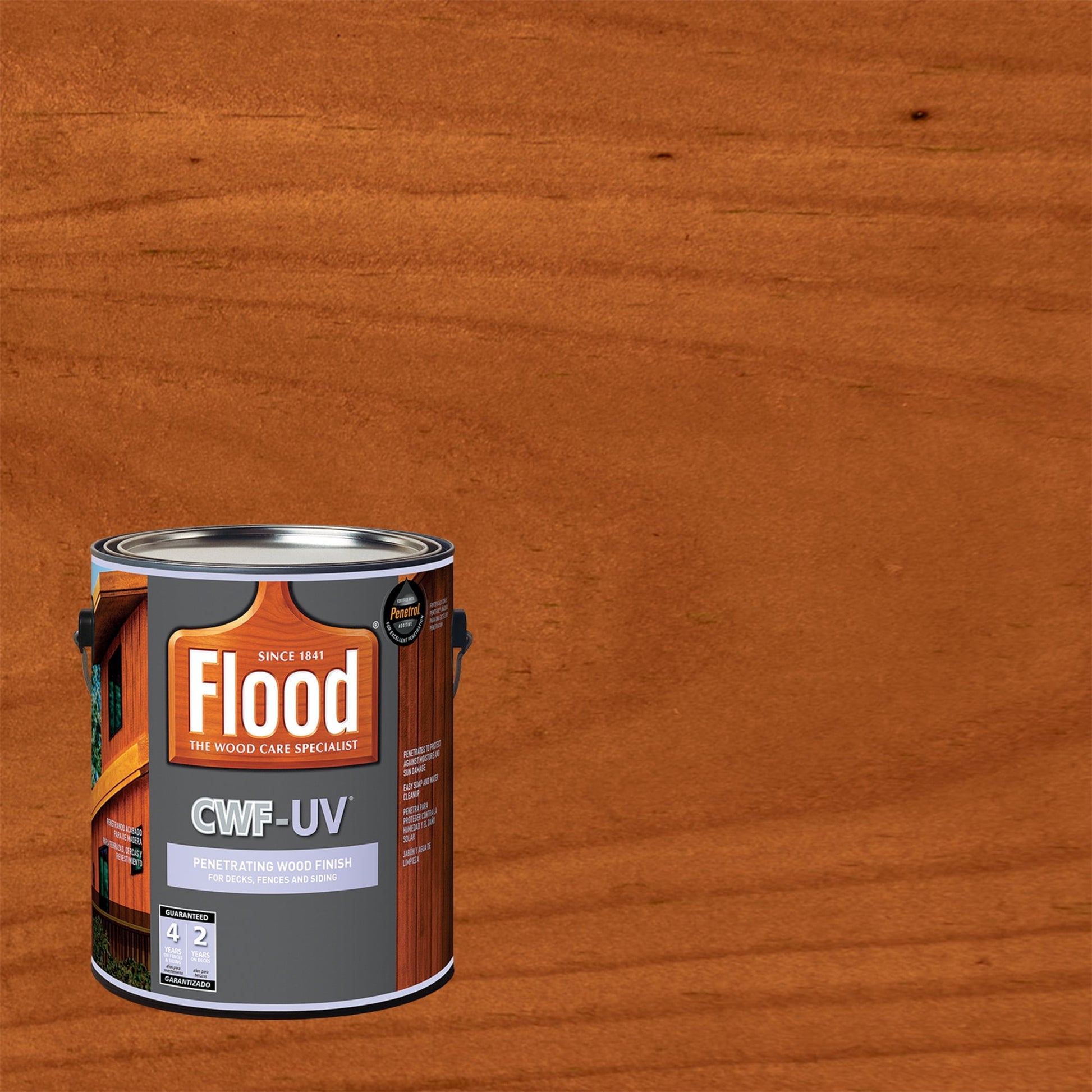 Flood 1 Gallon Redwood Transparent CWF-UV Exterior Wood Stain