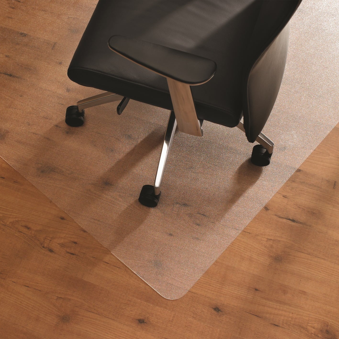 FloortexÂ® Polycarbonate Corner Workstation Chair Mat Hard Floor 48" x 60"