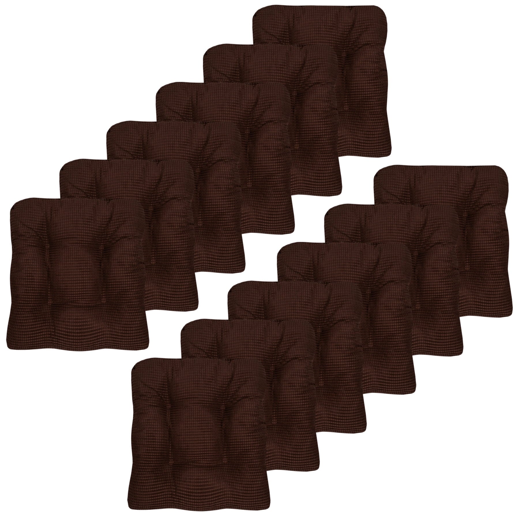 Fluffy Memory Foam Non Slip Chair Cushion Pad 12 Pack Chocolate