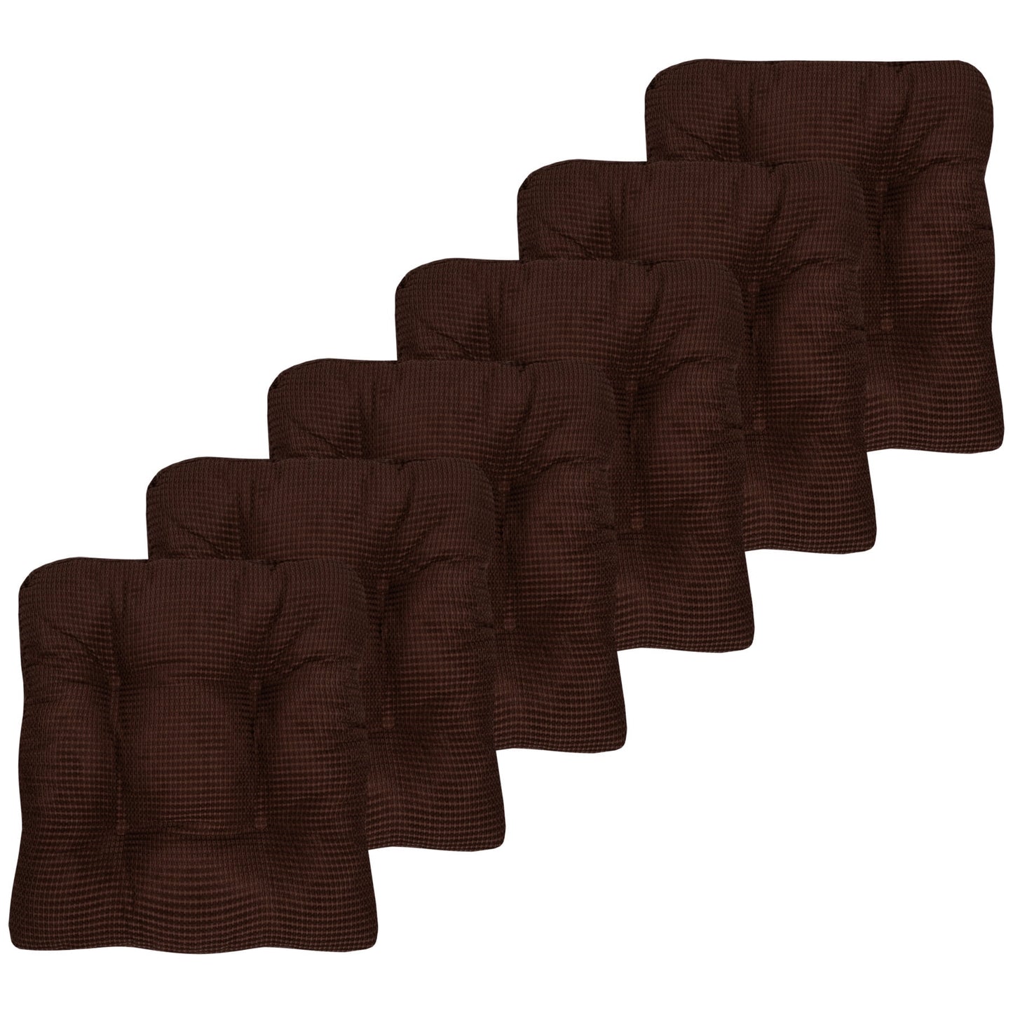 Fluffy Memory Foam Non Slip Chair Cushion Pad 6 Pack Chocolate