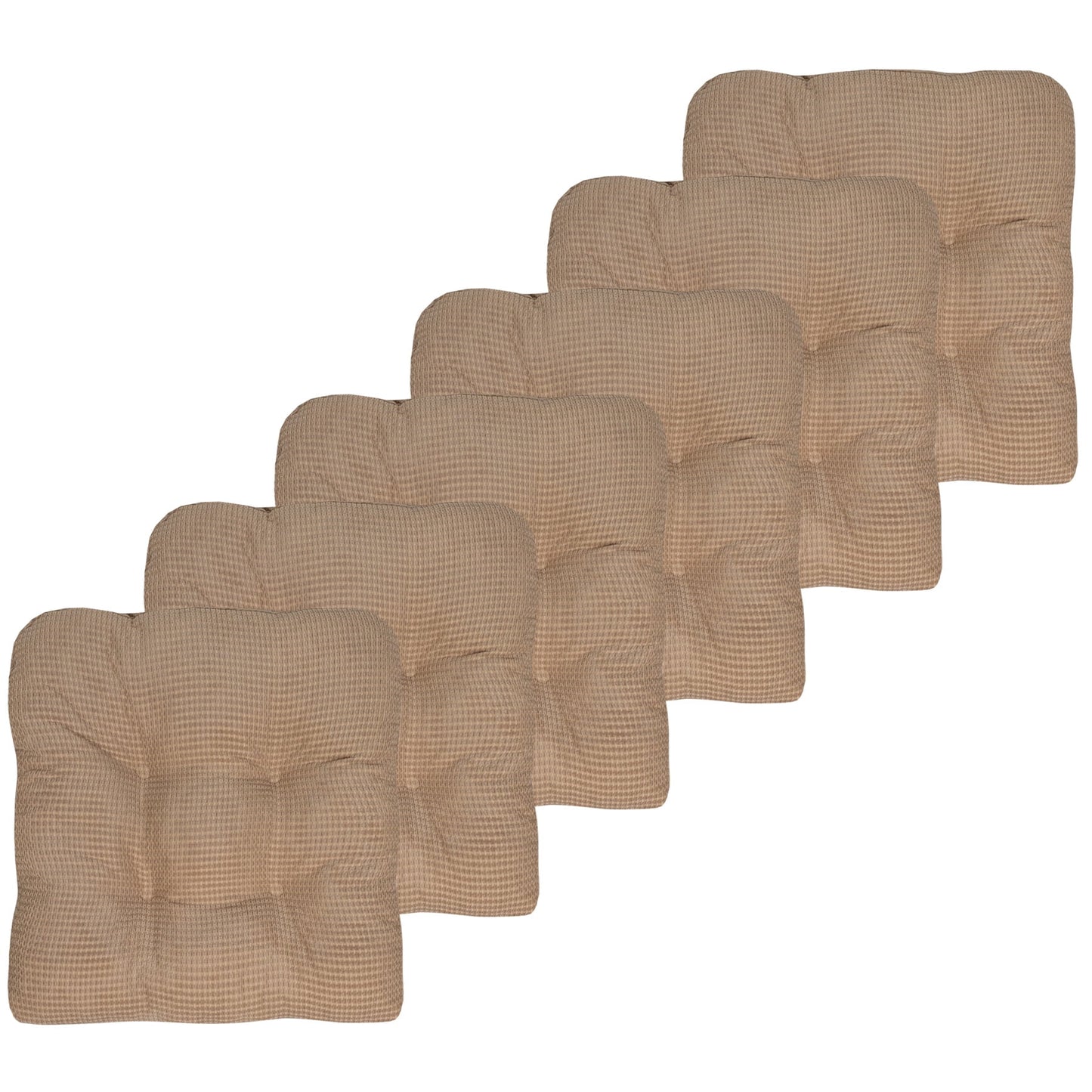 Fluffy Memory Foam Non Slip Chair Cushion Pad 6 Pack Taupe