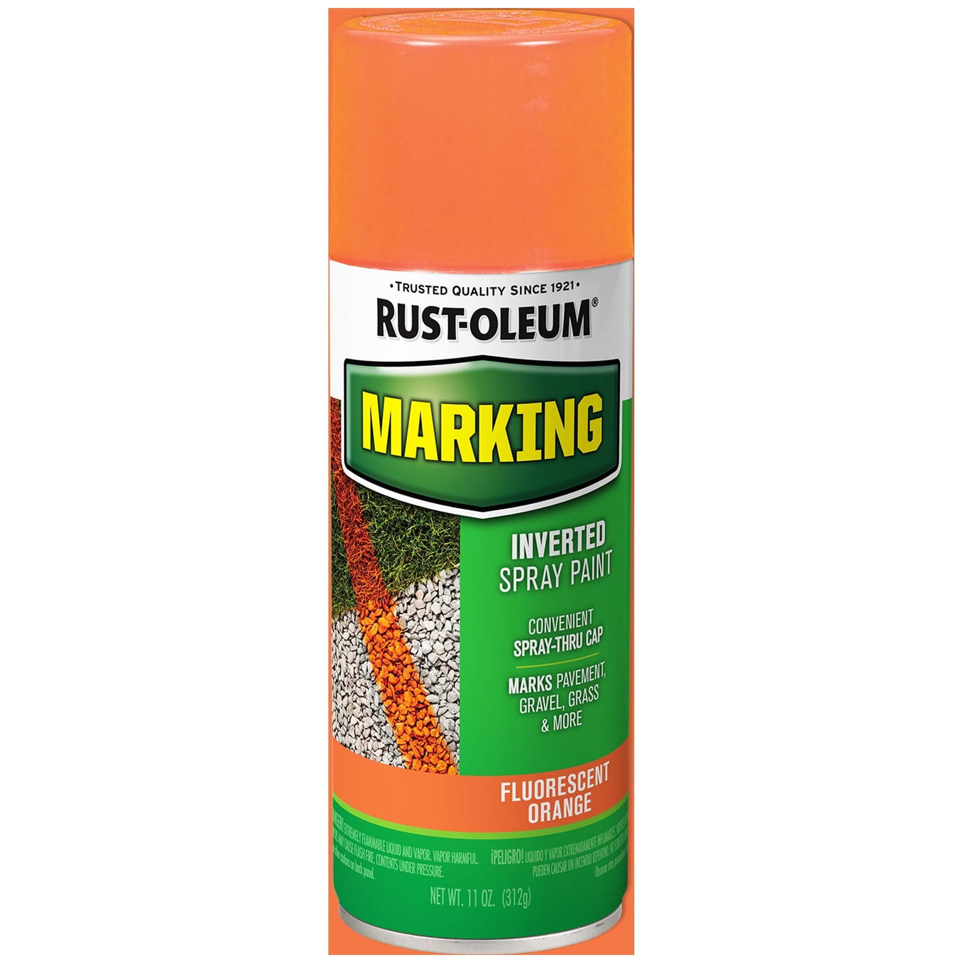 6 Pack, Fluorescent Orange, Rust-Oleum Specialty Flat Marking Spray Paint- 11 oz