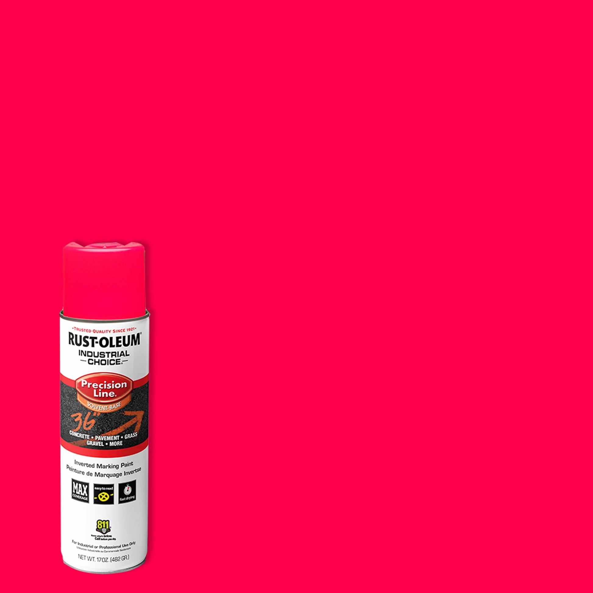 12 Pack, Fluorescent Green, Rust-Oleum Precision Line Marking Flat Spray Paint- 17 oz