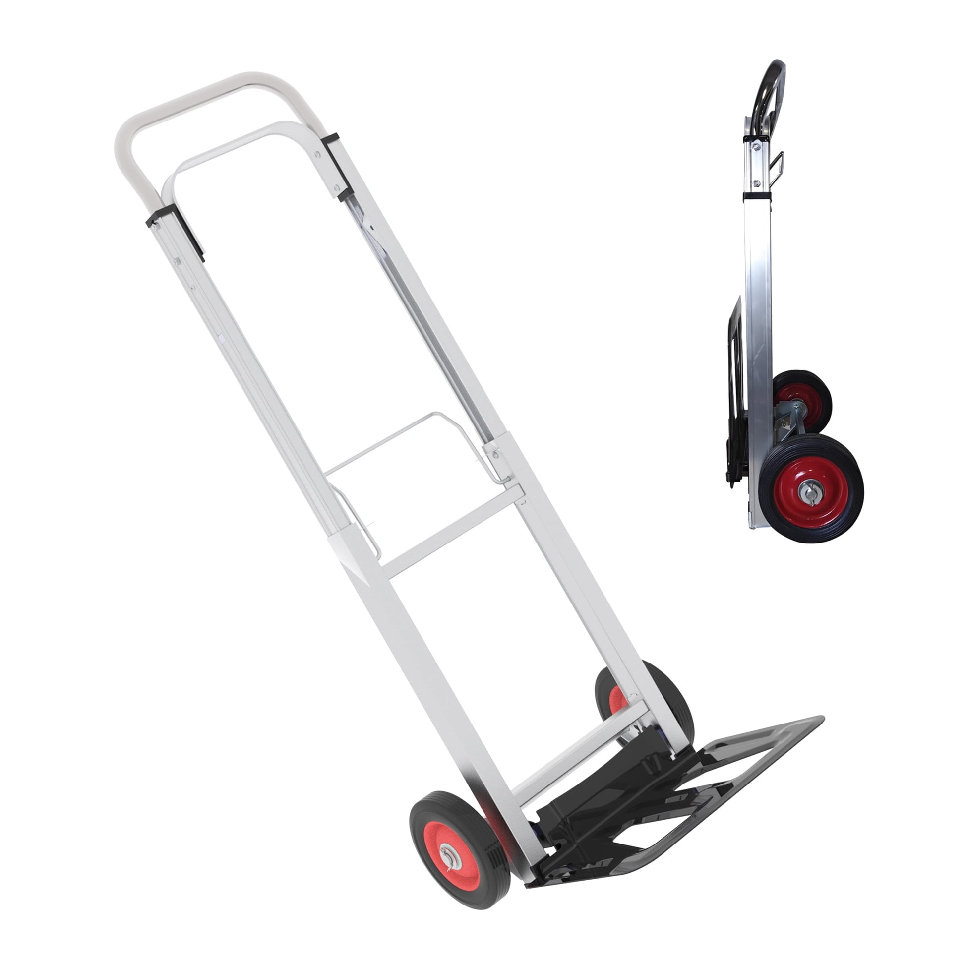 Folding Hand Truck Foldable Dolly Cart with Wheels, Aluminum Collapsible Hand Cart Portable with Telescoping Handle