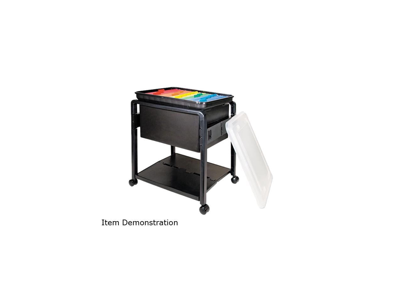 Folding Mobile File Cart 14.5w x 18.5d x 21.75h, Clear/Black