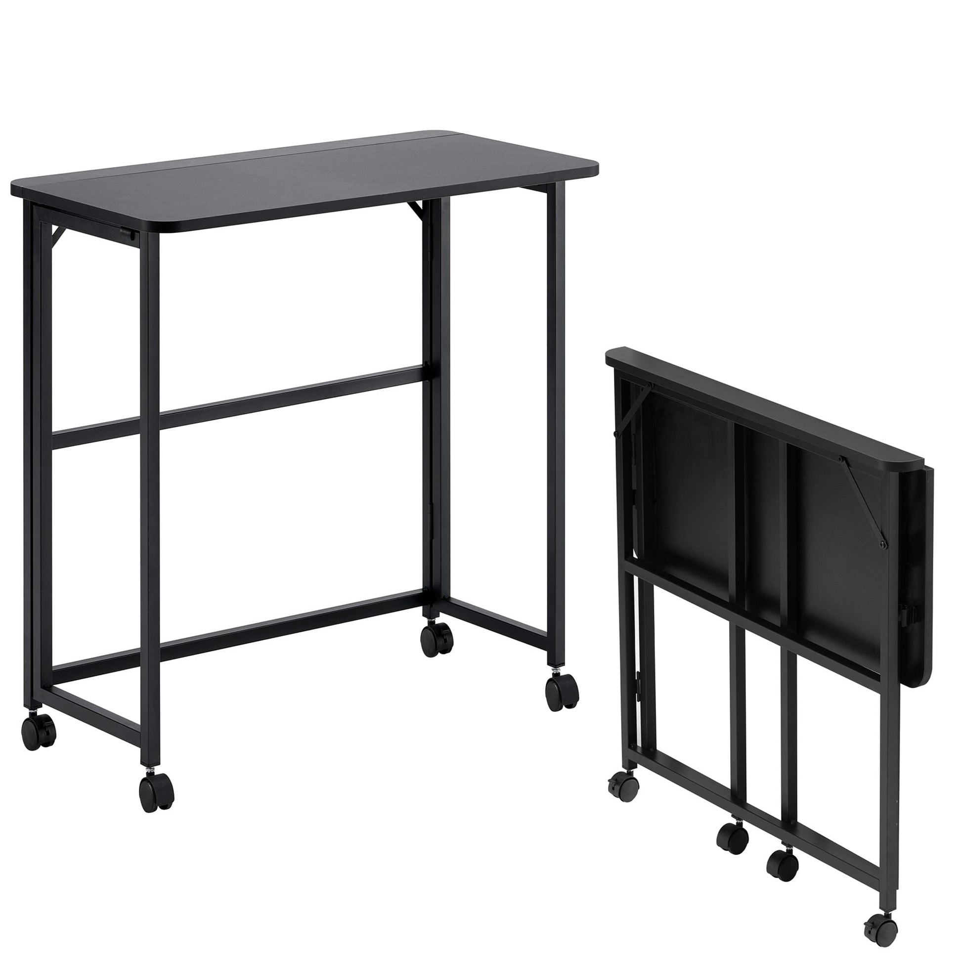 Folding Writing Desk Computer Desk for Small Space,31.5" Folding Desk for Study, Home Office,Small Spaces,black