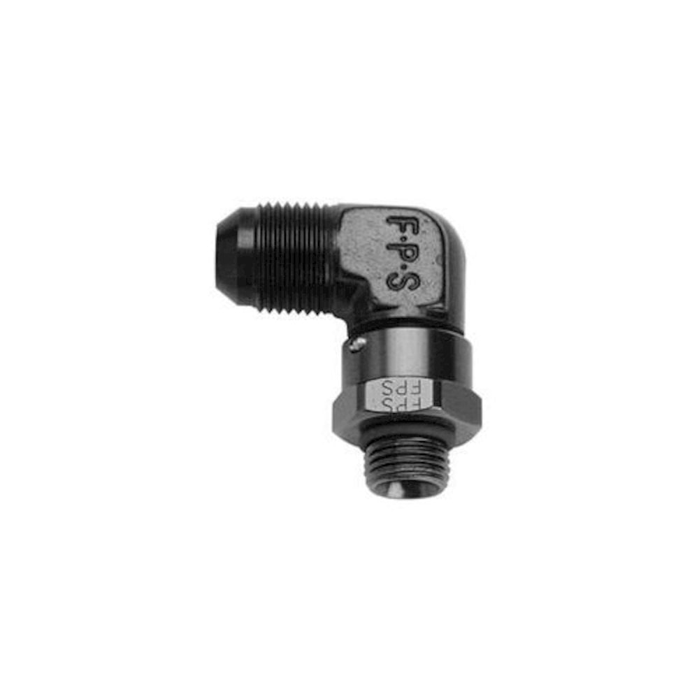 Fragola #12 x 1-1/16-12 90-Deg Swivel Adapter Black