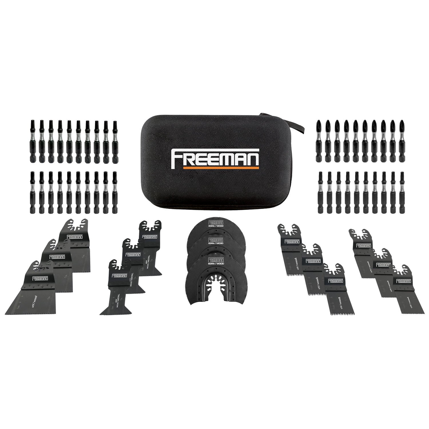 Freeman P55BBK 55-Piece Impact Driver Bits and Oscillating Blades Kit