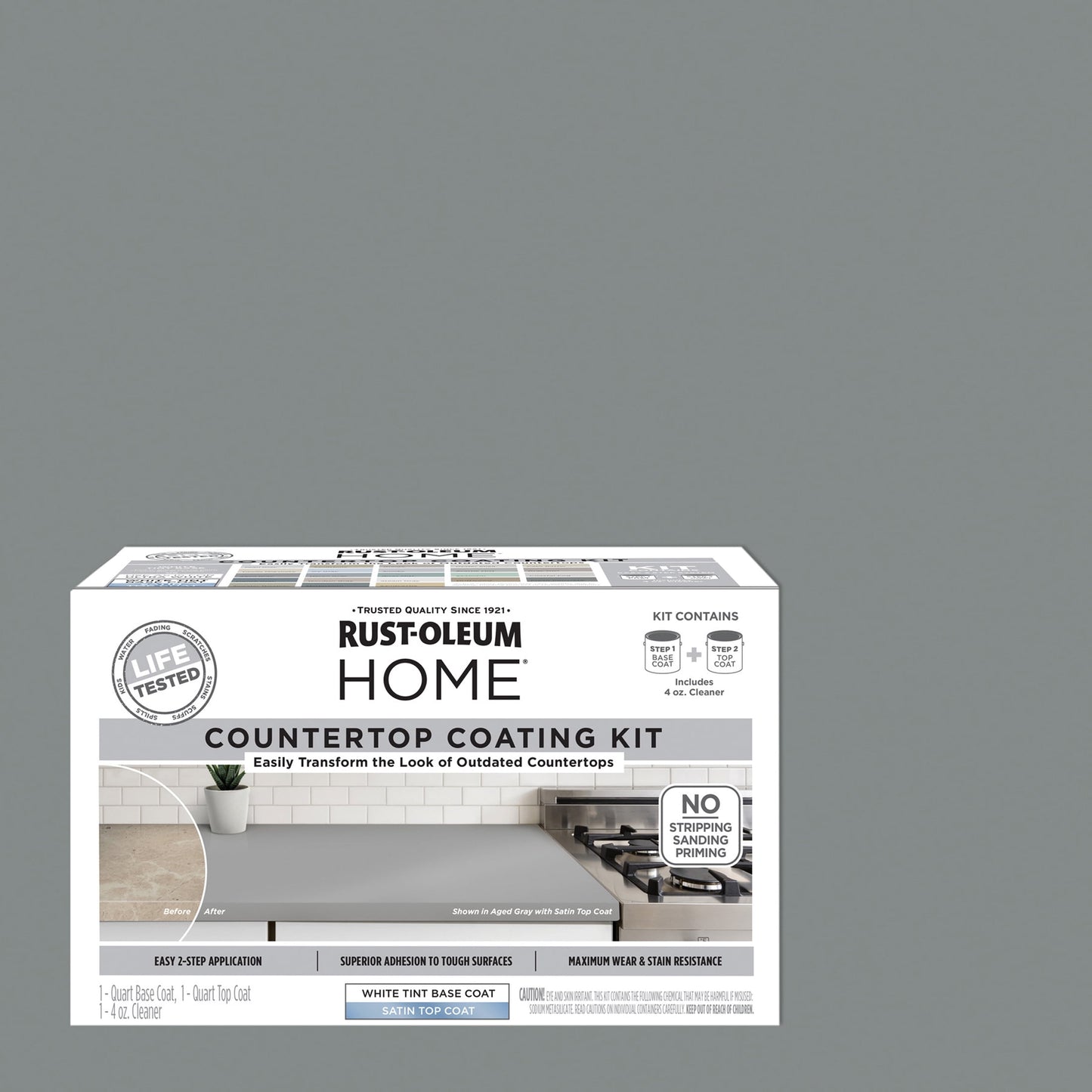 Fresh Concrete, Rust-Oleum HOME Countertop Satin Coating Kit-38496206T, Quart
