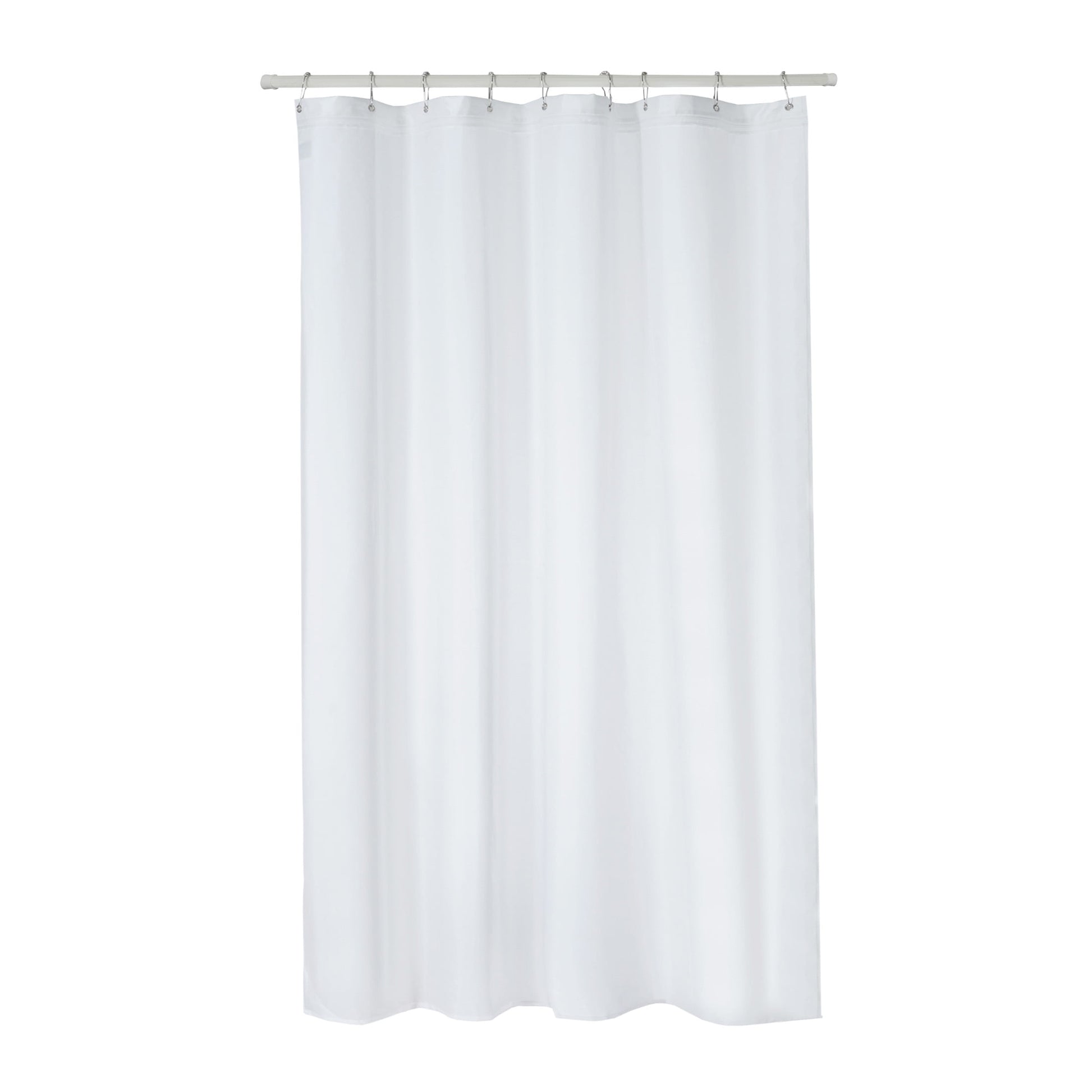 Fresh Ideas Quick On/Off Re-usable Shower Curtain Liner, White, 72x72