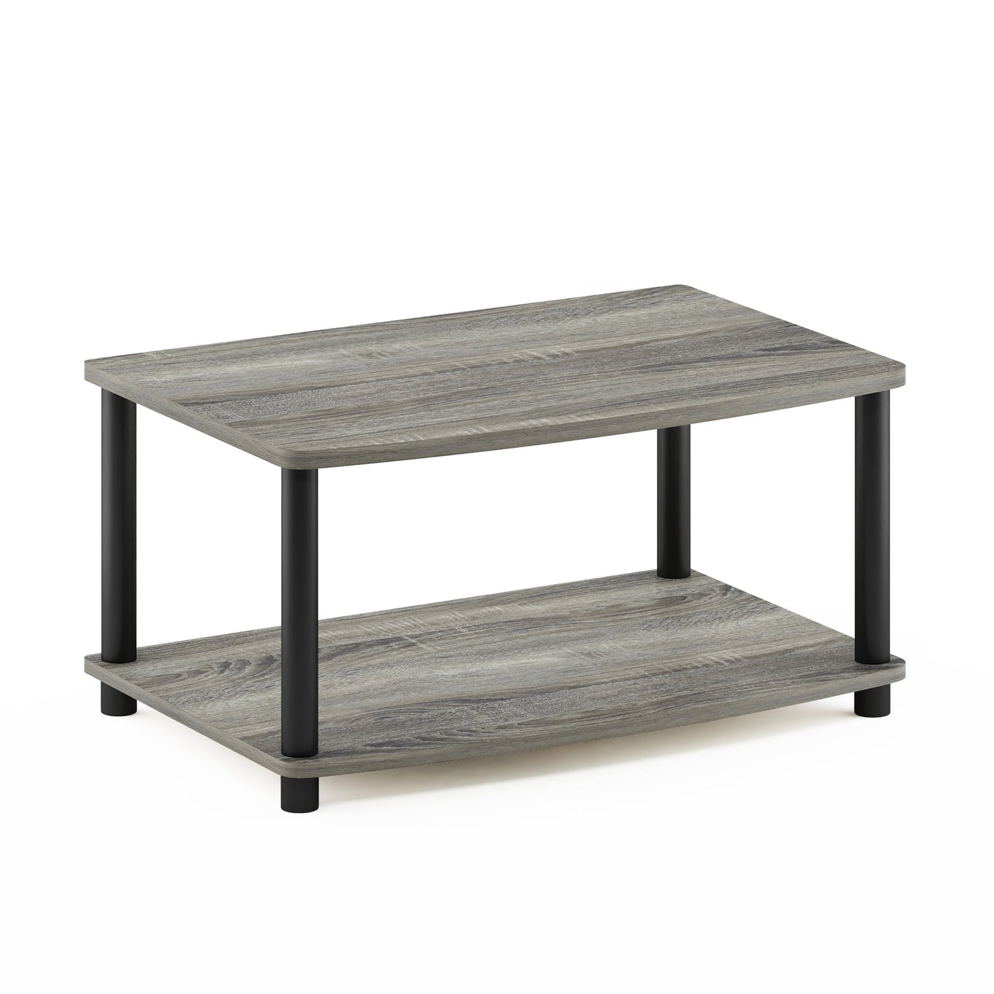 Furinno 13191 Turn-N-Tube No Tools 2-Tier Elevated TV Stands, Black, 24 in, Wood (11"H x 23.8"W x 15.8"D)