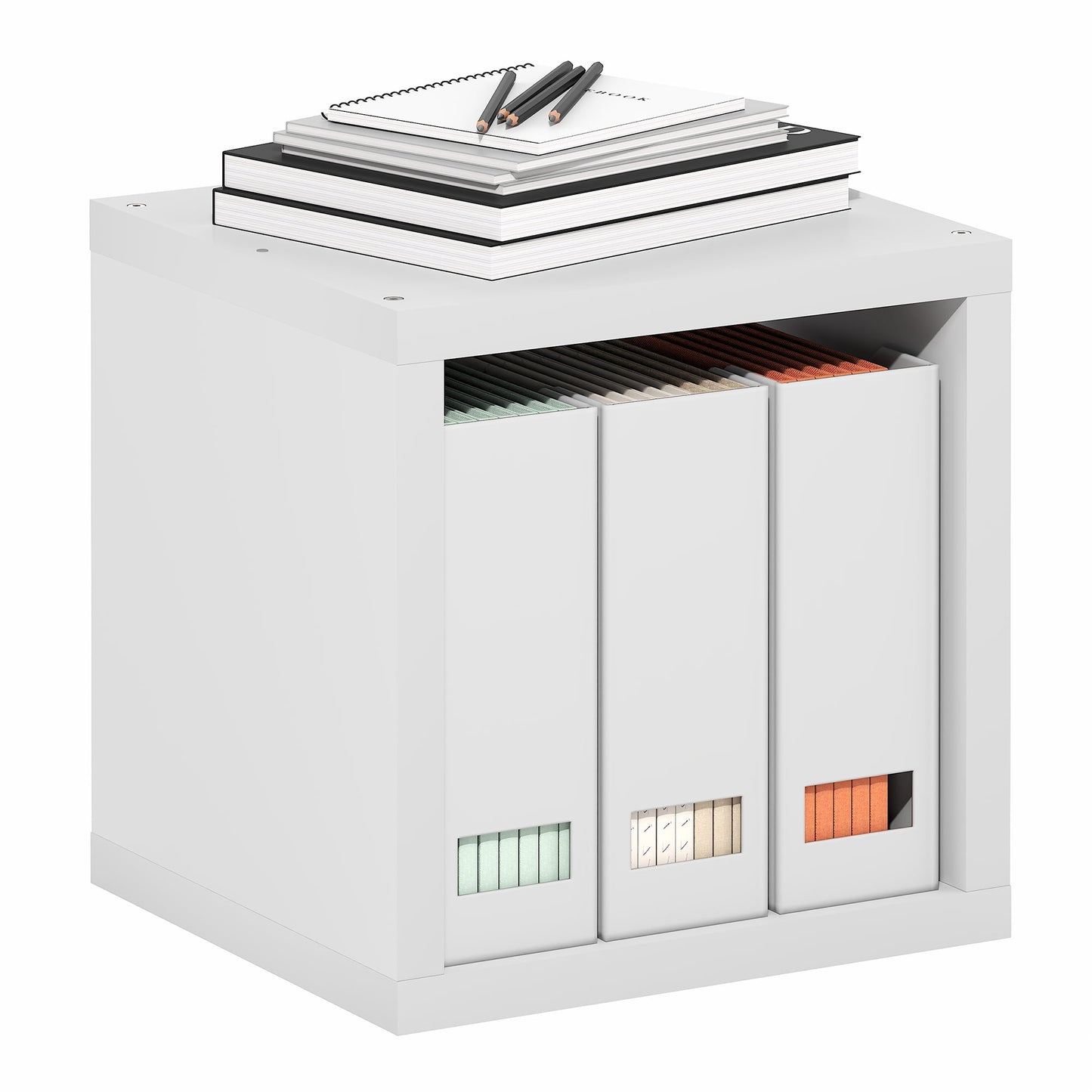 Furinno CUBICLE Set of 2 Stackable Bookshelf Open Back White