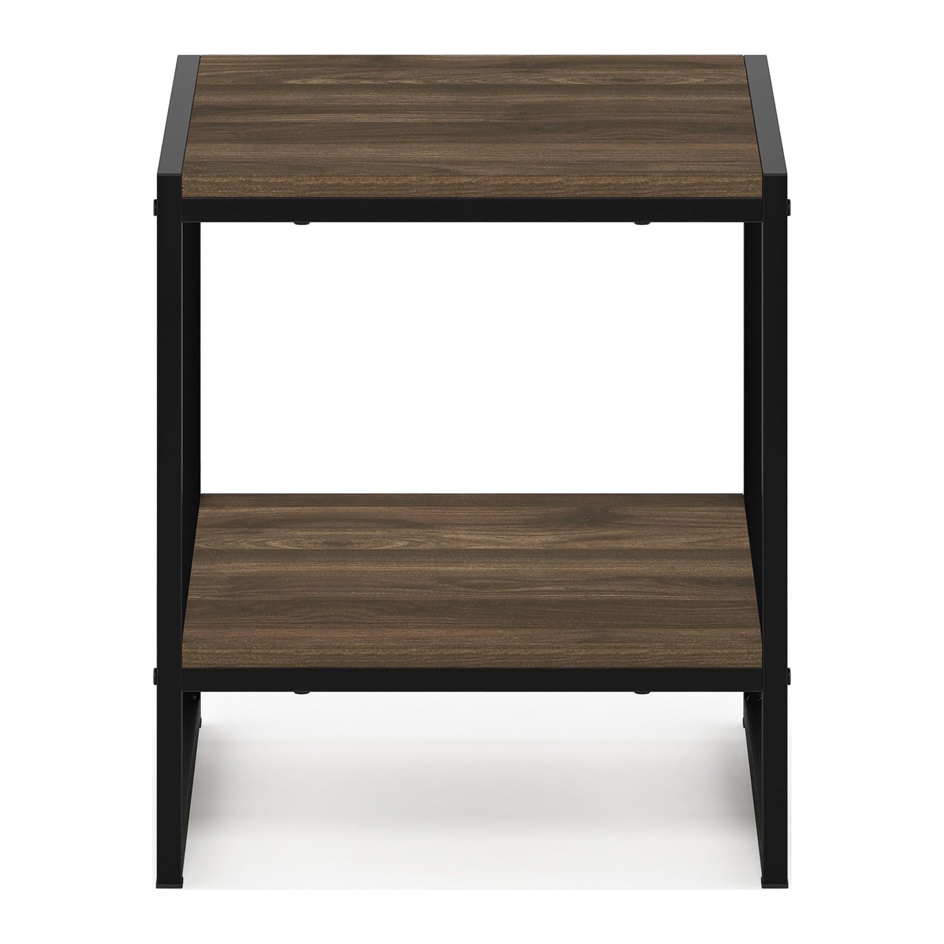 Furinno Camnus Modern Living 2-Tier End Table, Columbia Walnut