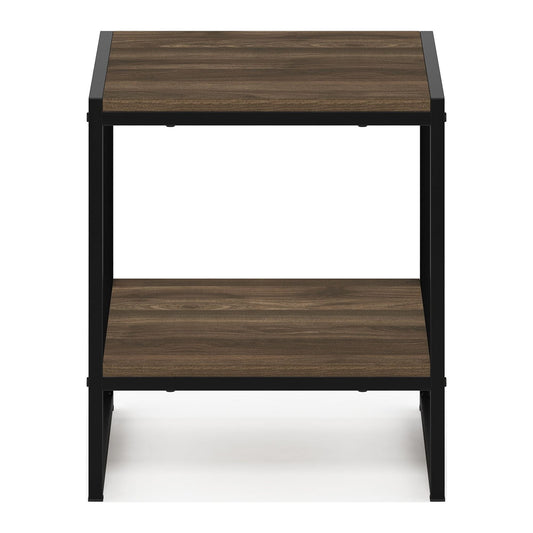 Furinno Camnus Modern Living 2-Tier End Table, Columbia Walnut