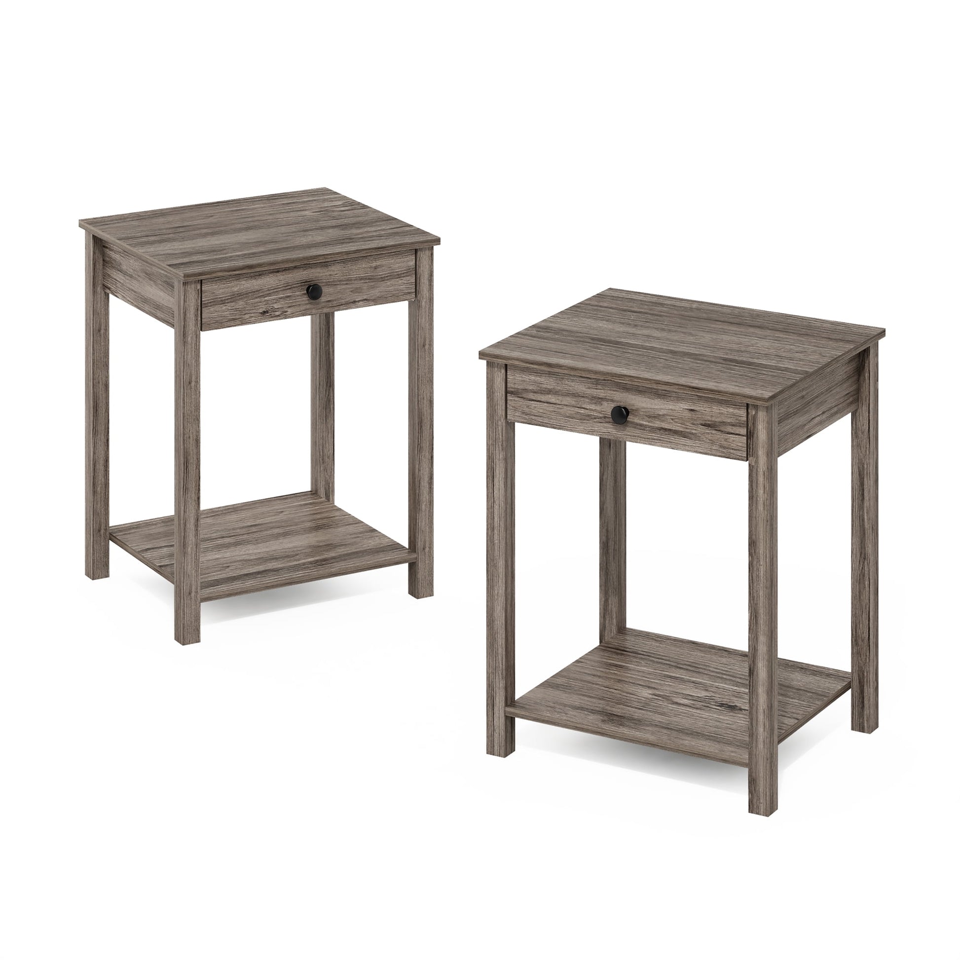 Furinno Classic Side Table with Drawer, Rustic Oak