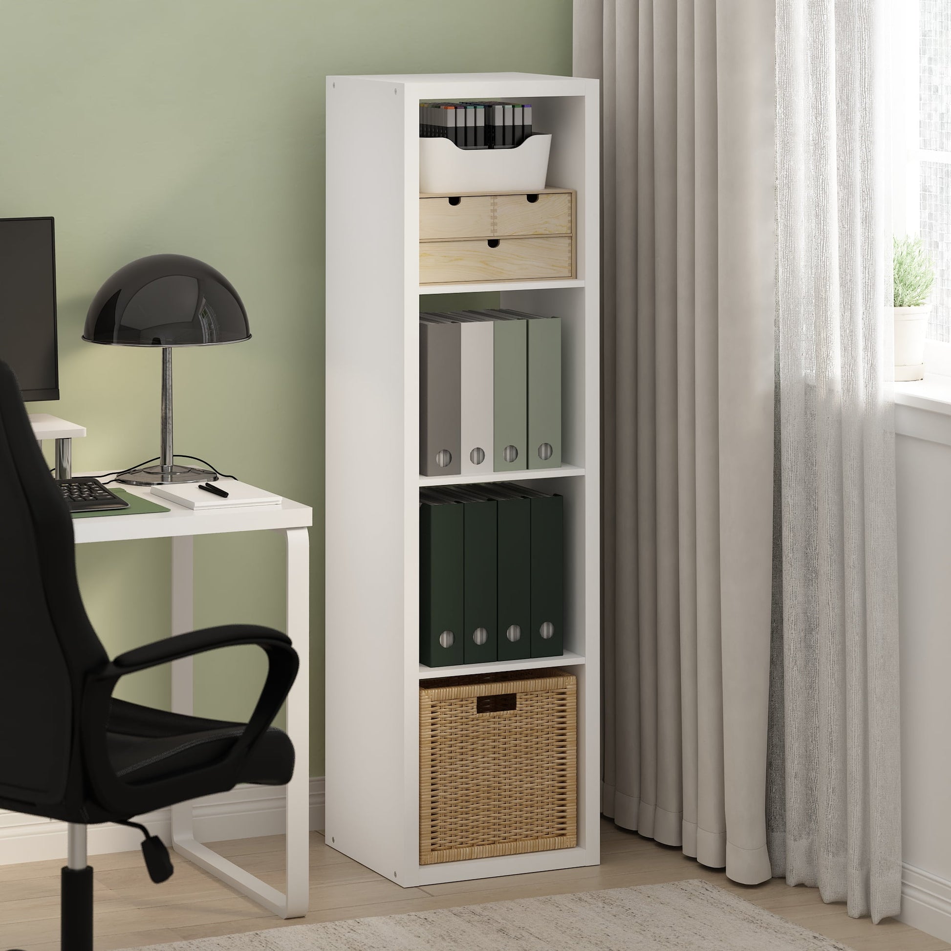 Furinno CUBICLE Open Back Decorative Verticle Cube Storage Organizer in White