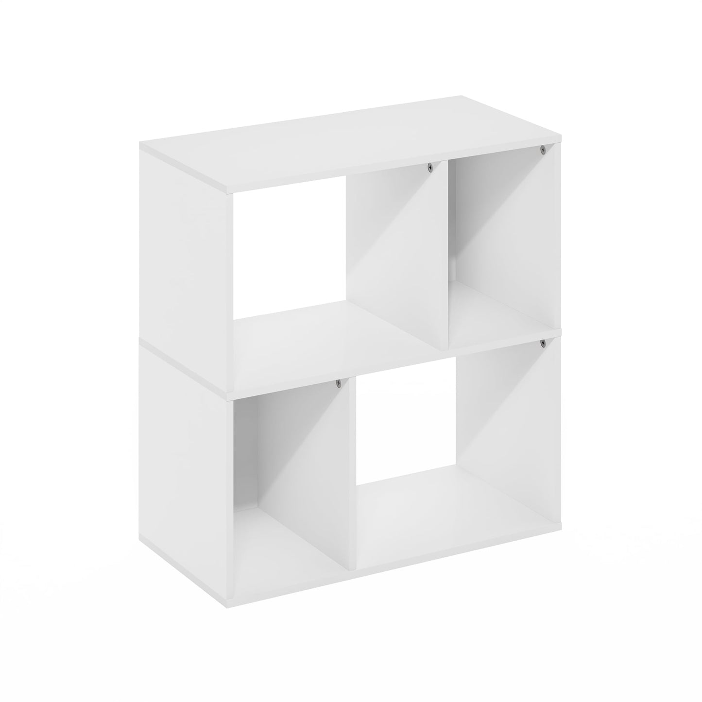 Furinno DALY 4-Cube Irregular Cubes Bookcase in Bookshelf in Storage White