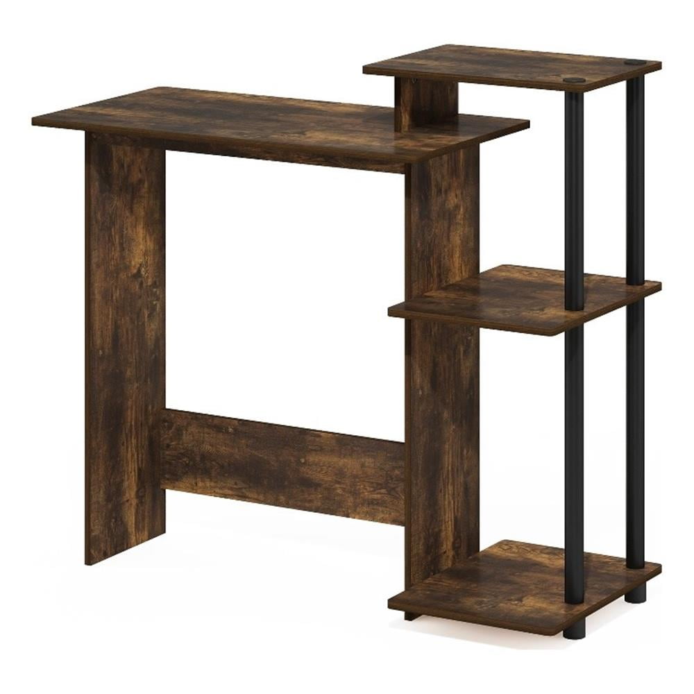 Furinno Efficient Home Laptop Notebook Computer Desk in Amber Pine/Black