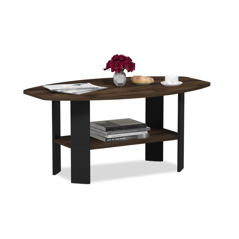 Furinno 11179 Simple Design Coffee Table, Columbia Walnut/Black