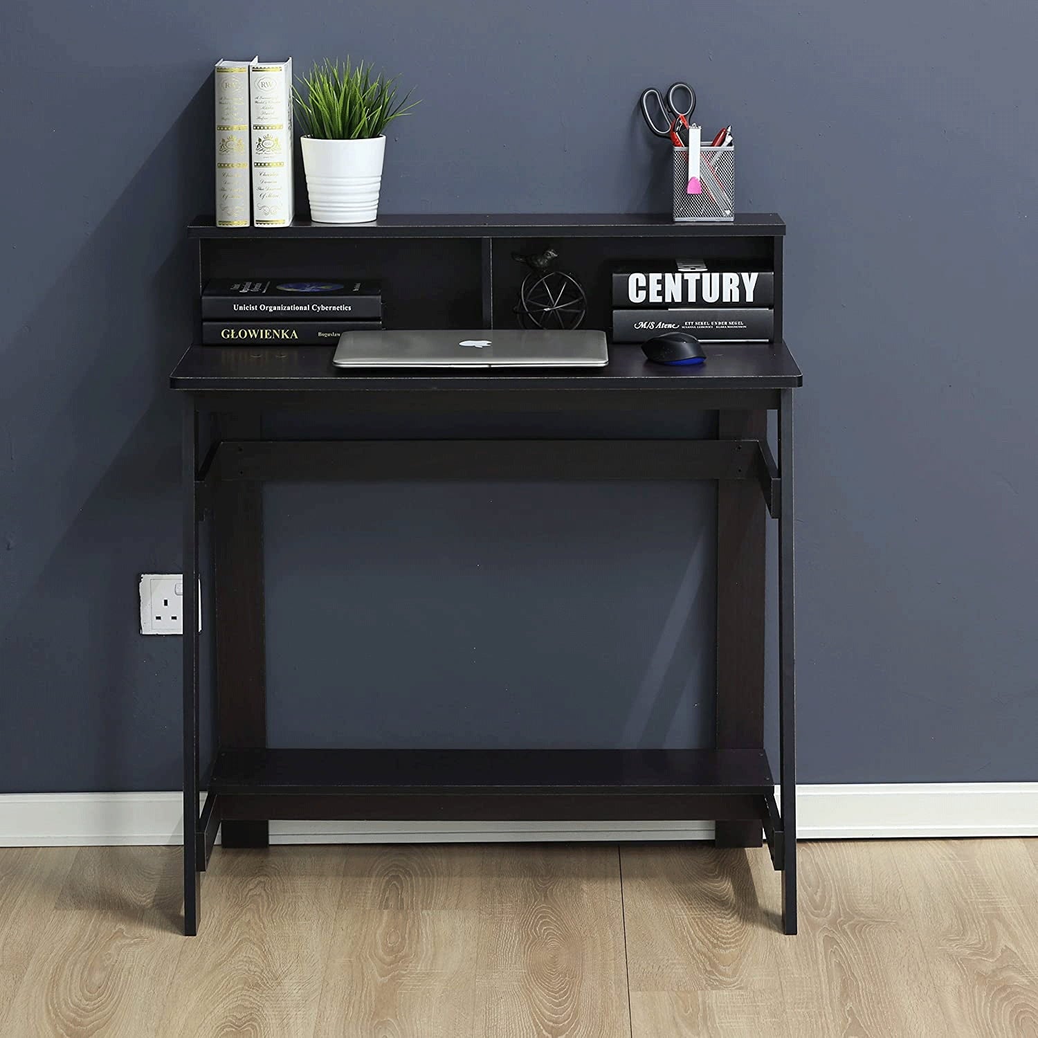Furinno Engineered Wood SIMPLISTIC A Frame Computer Desk in Dark Walnut