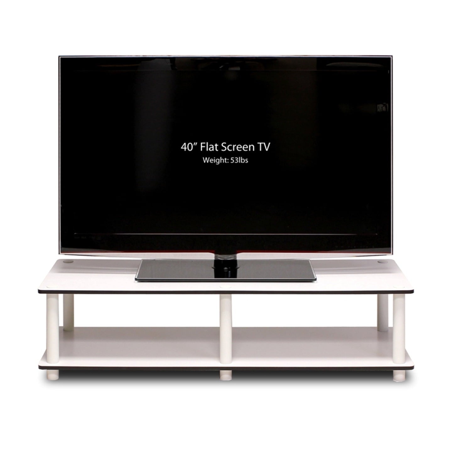 furinno 11175wh(ex)/wh just no tools wide tv stand, white