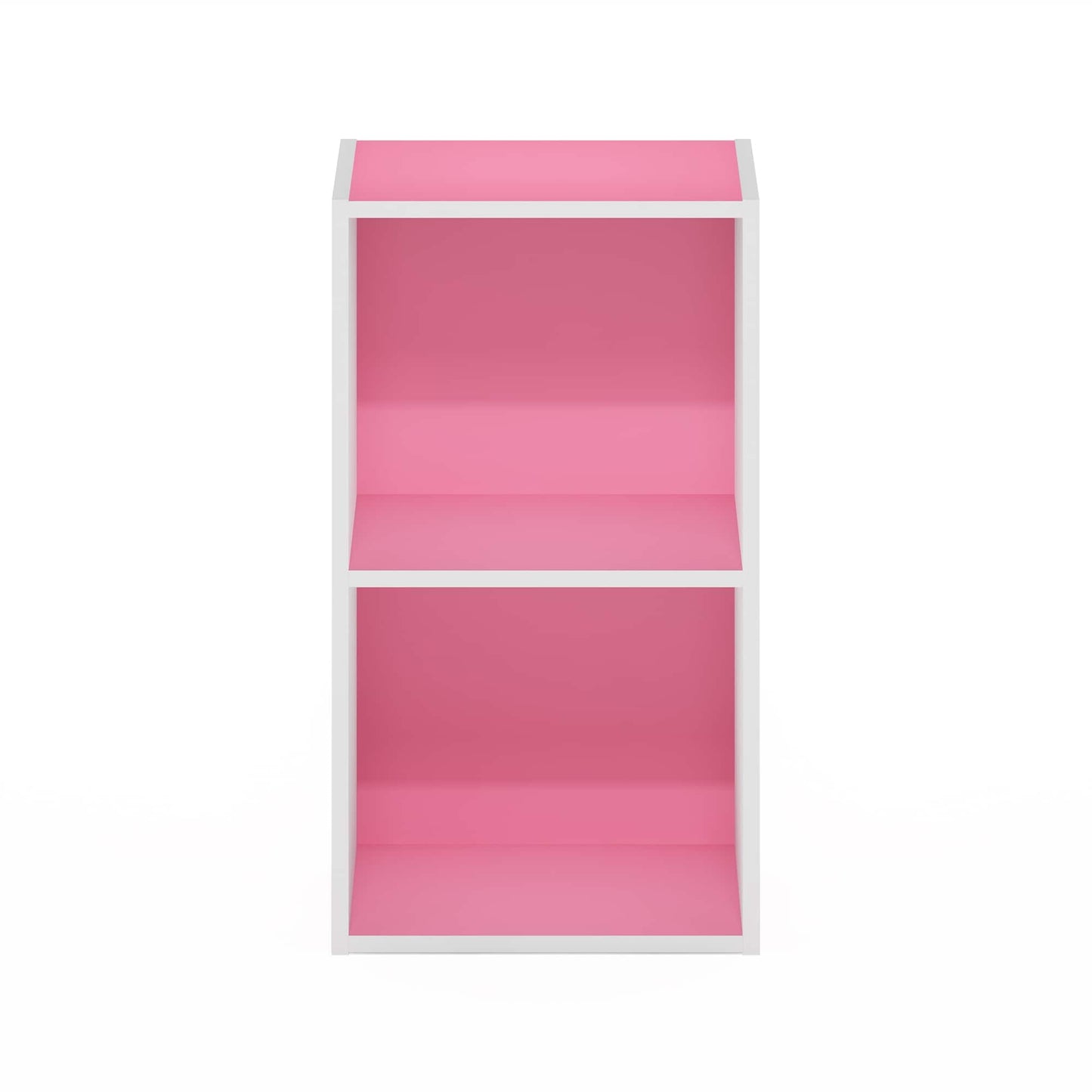 Furinno Pasir 2-Tier Open Shelf Bookcase Pink/White