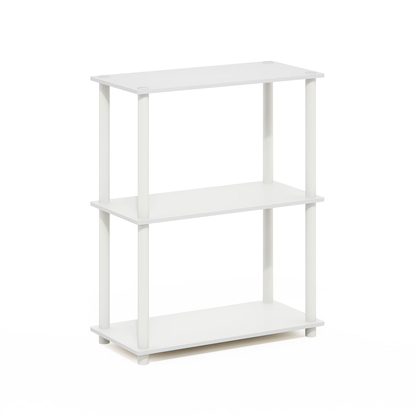 Furinno Rata 3-Tier Industrial Multipurpose Flat Base End Table with Metal Frame, French Oak Grey