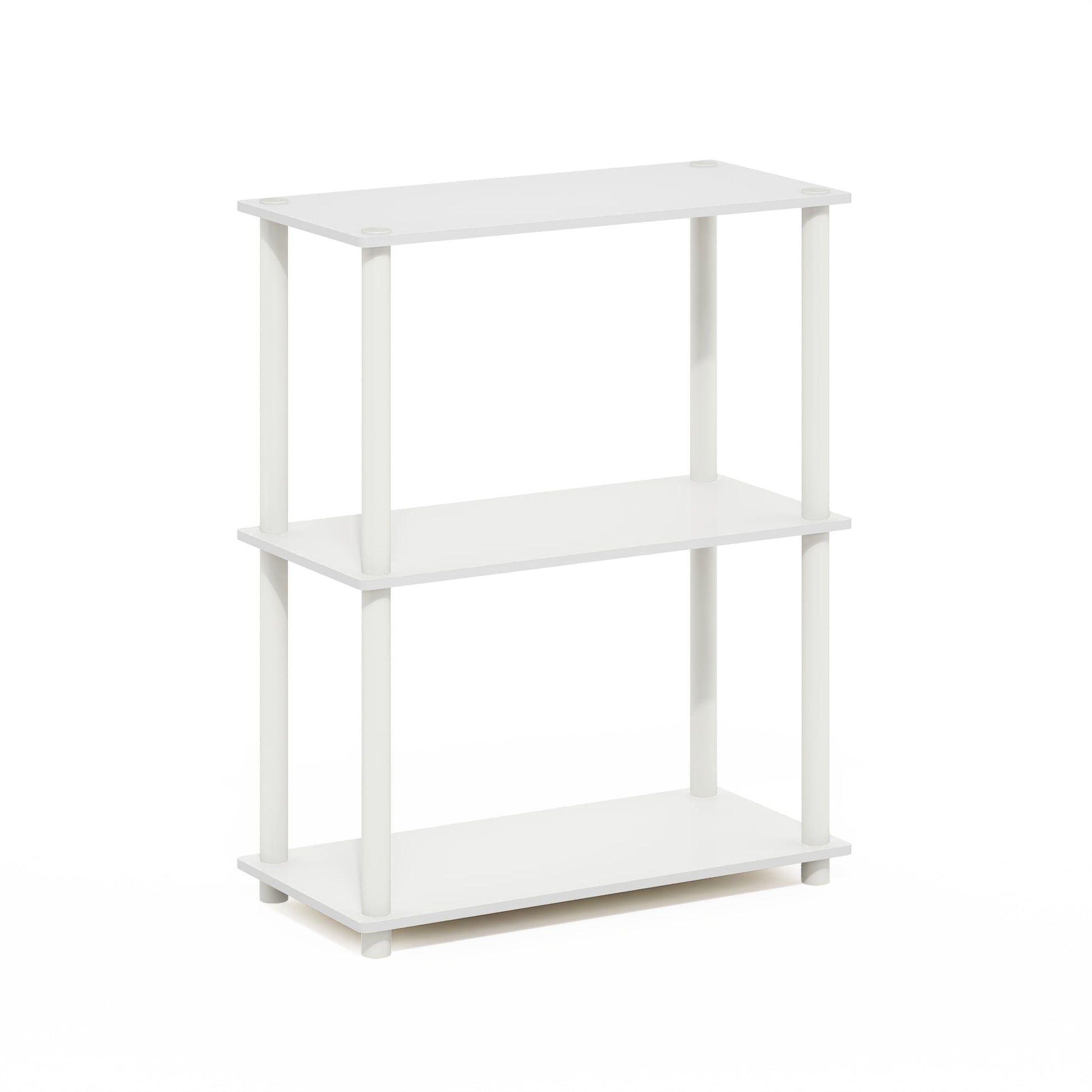 Furinno Rata 3-Tier Industrial Multipurpose Flat Base End Table with Metal Frame, French Oak Grey