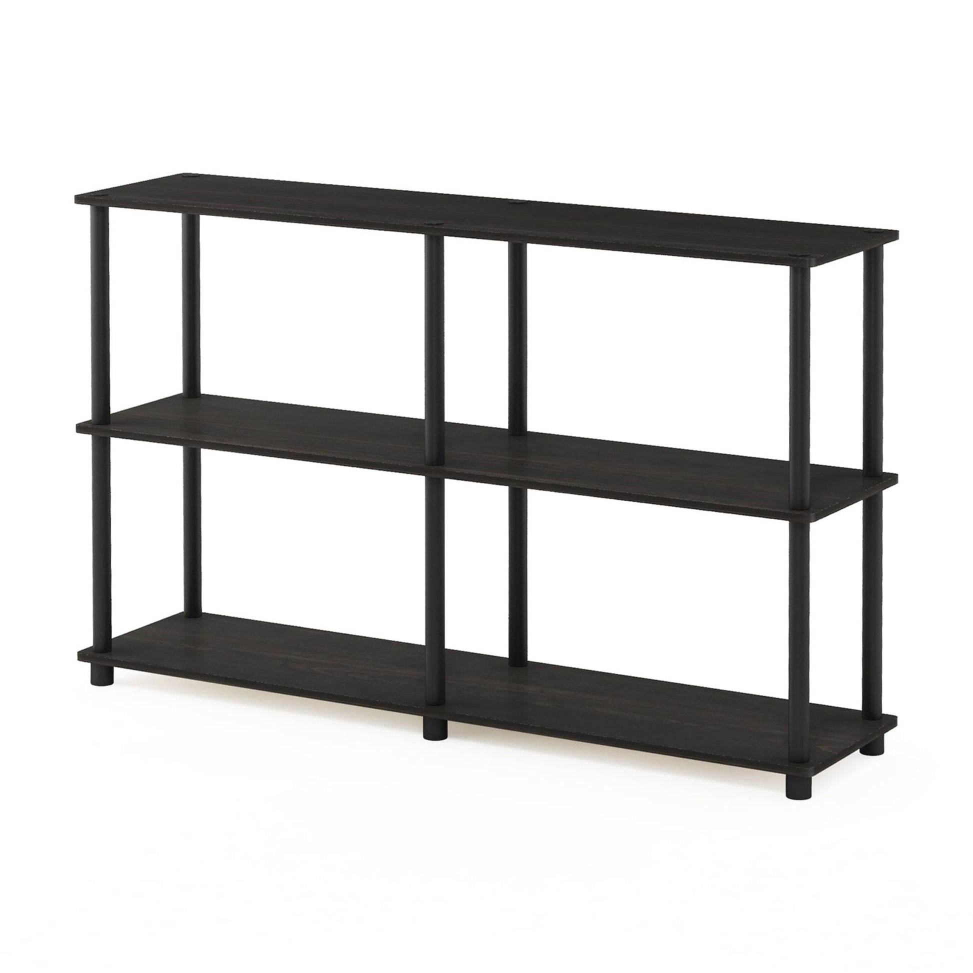 Furinno Rata 3 x 2 Industrial Multipurpose Flat Base Bookshelf, Bookcase with Metal Frame, French Oak Grey