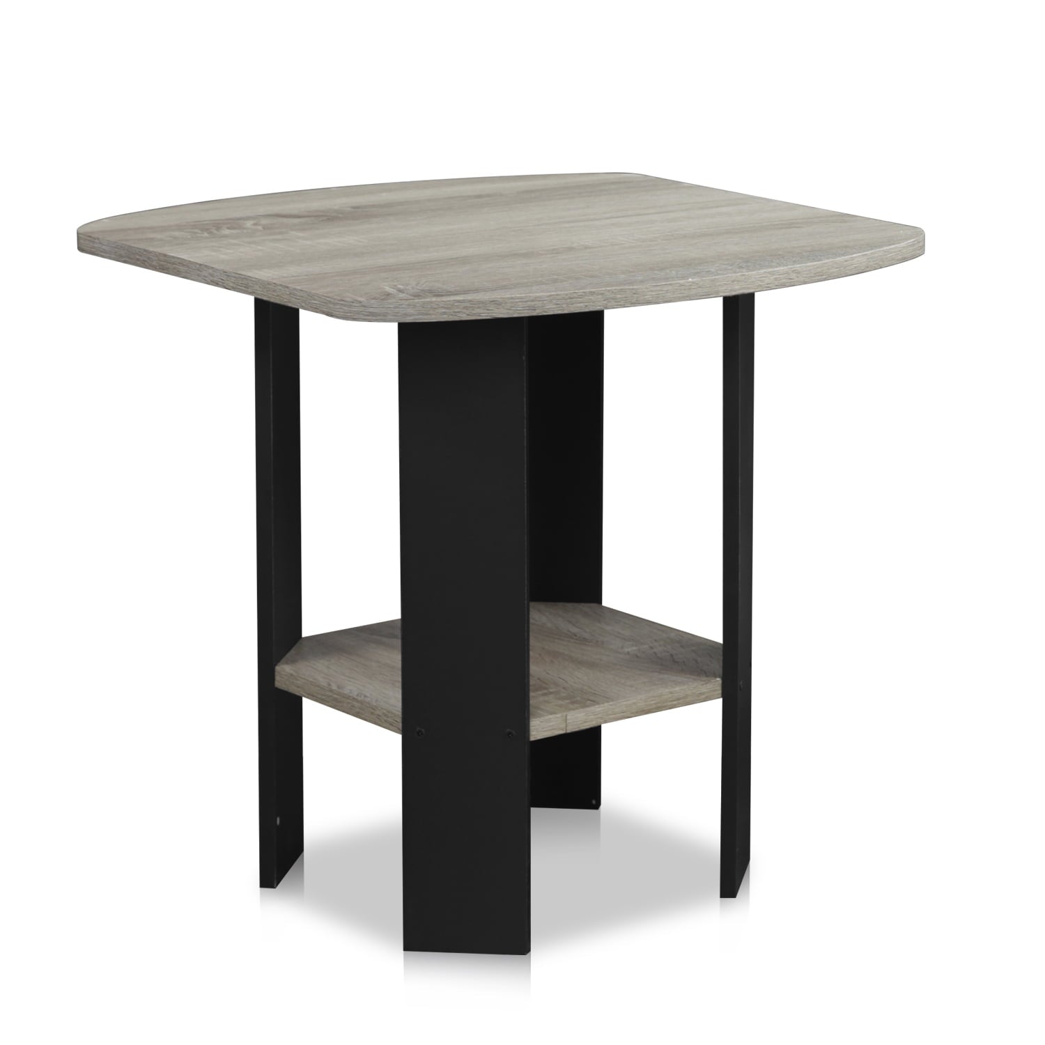 Furinno Simple Design End Table, Side Table, Grey Oak/Black