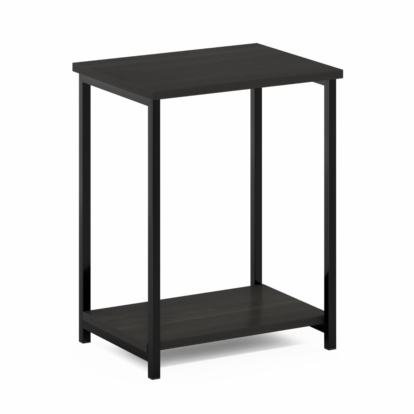 Furinno SIMPLISTIC Industrial Metal Frame End Table in 1-Pack in Espresso