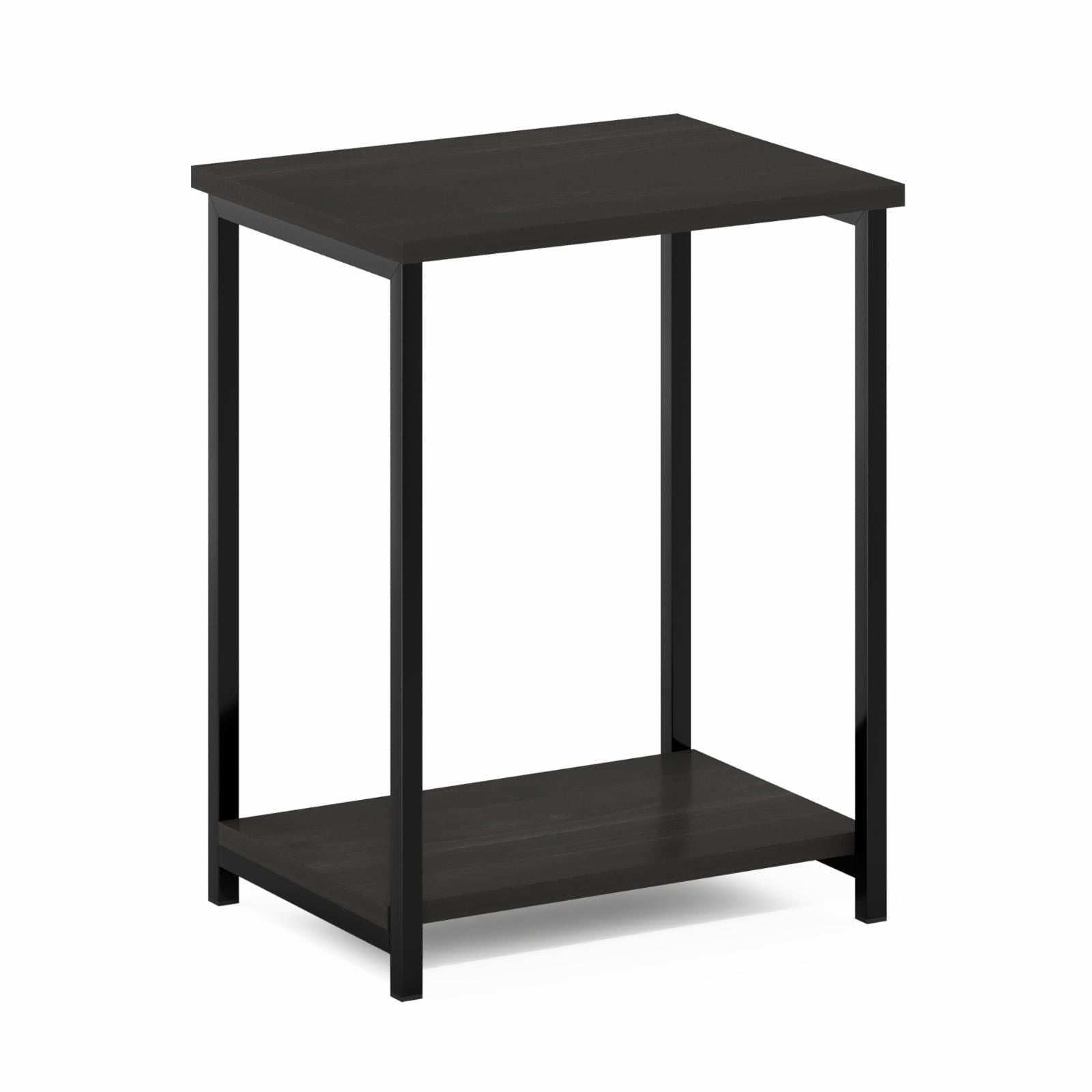 Furinno SIMPLISTIC Industrial Metal Frame End Table in 1-Pack in Espresso