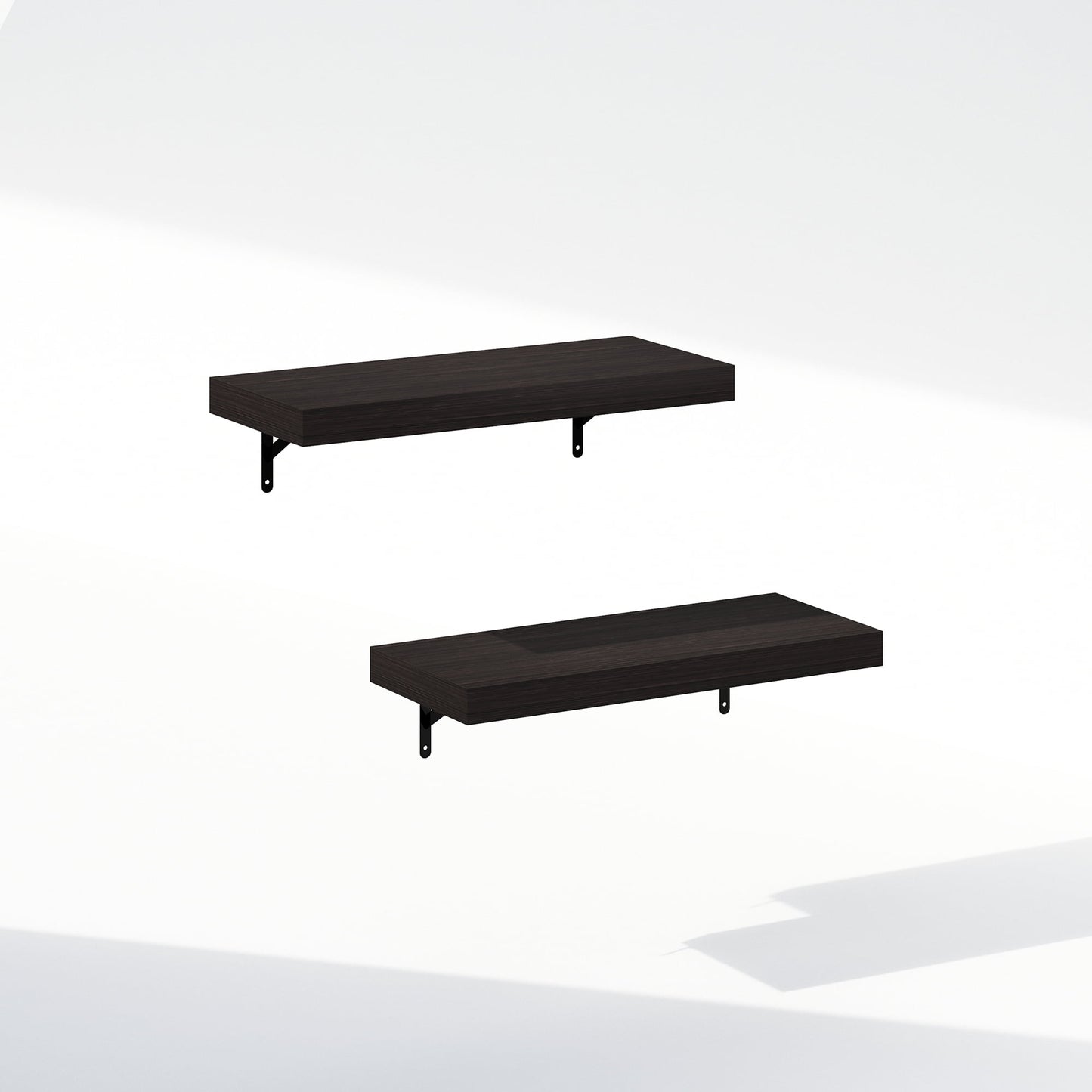 Furinno Tanna 22-Inch Wall Mounted Bathroom Floating Display Shelves, Tobacco Oak, Set of 2