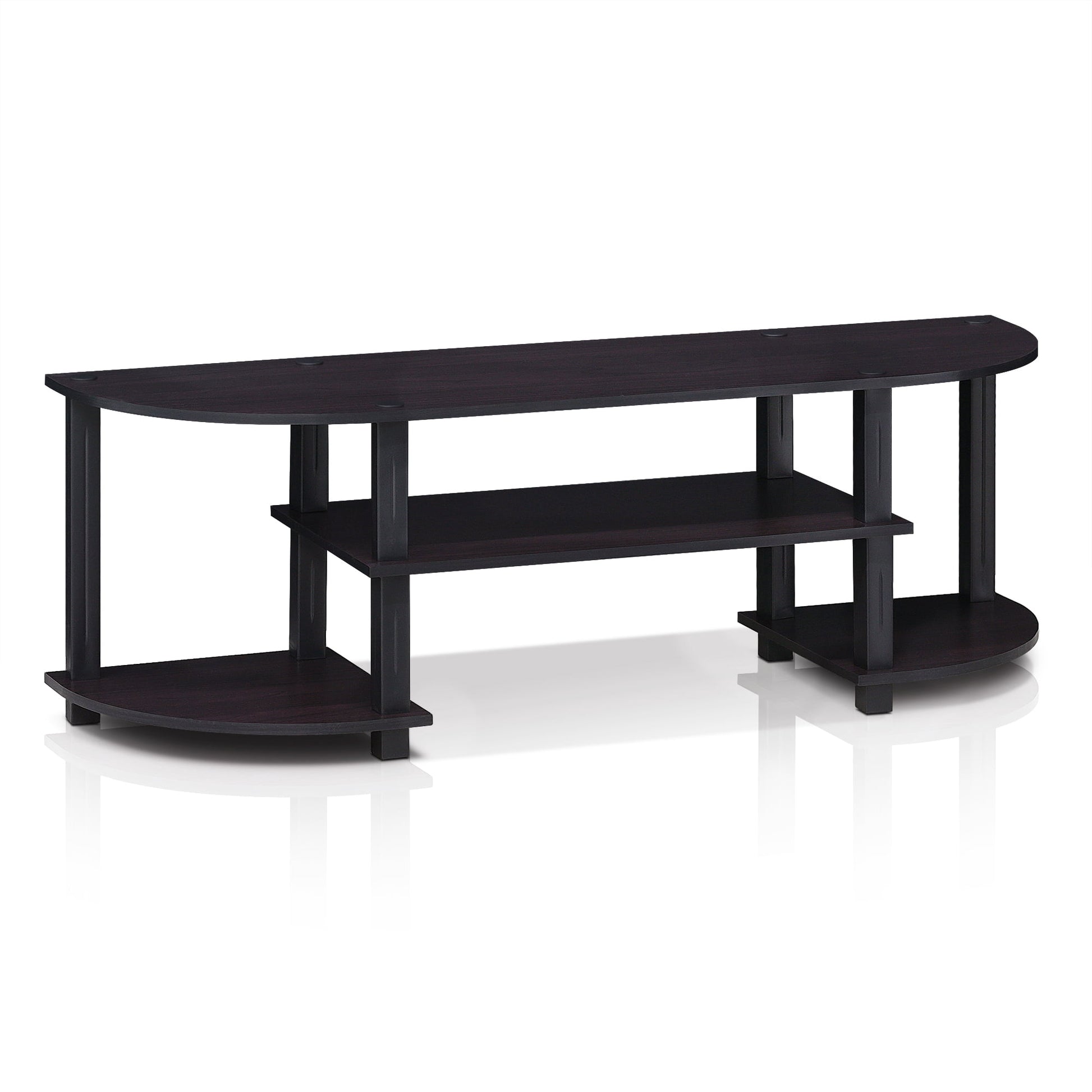 Furinno Turn-S-Tube Wide TV Entertainment Center, Dark Walnut, Multiple Colors