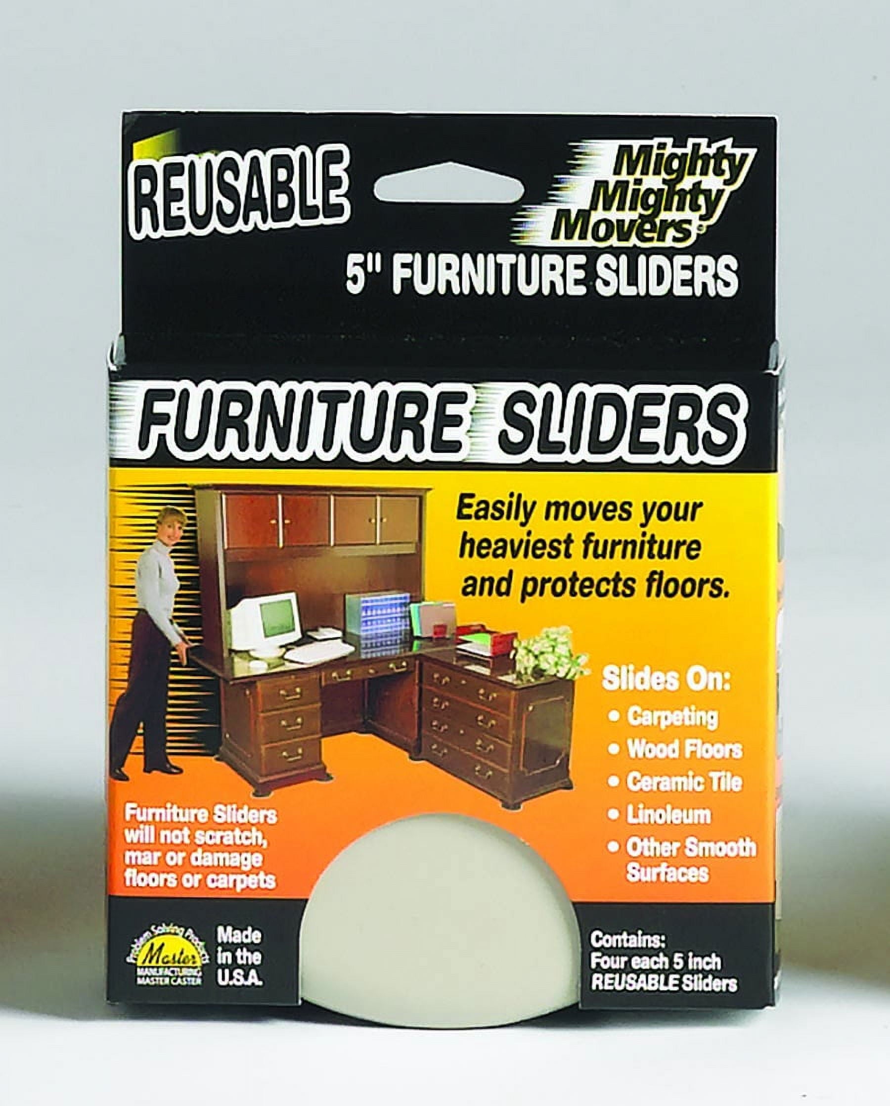 Furniture Sliders, Reusable, Beige, 4/Pack
