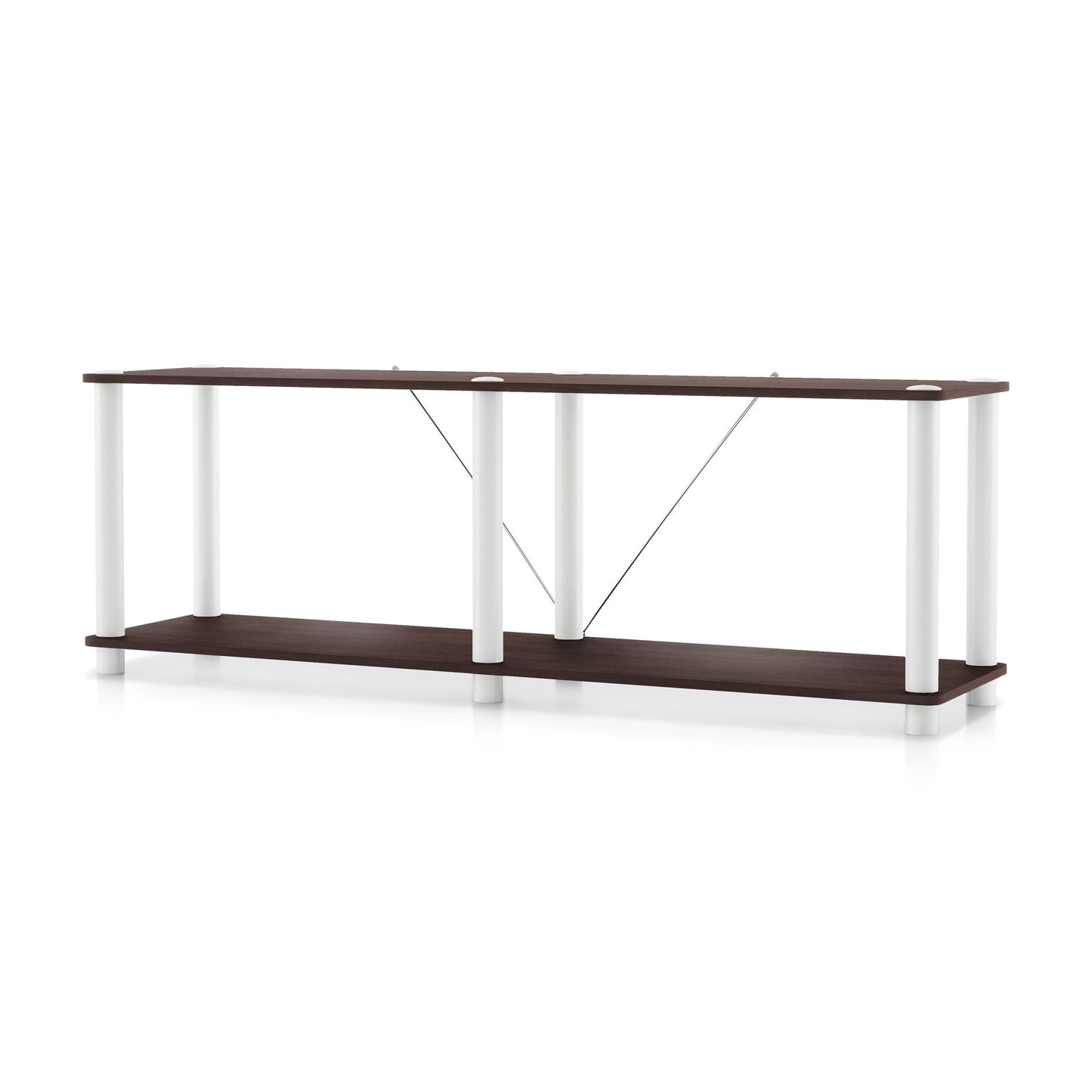 Furniture of America Brooks Adult Open Display Shelf Bookcase, 2-Tier 47-inch TV Stand, Espresso