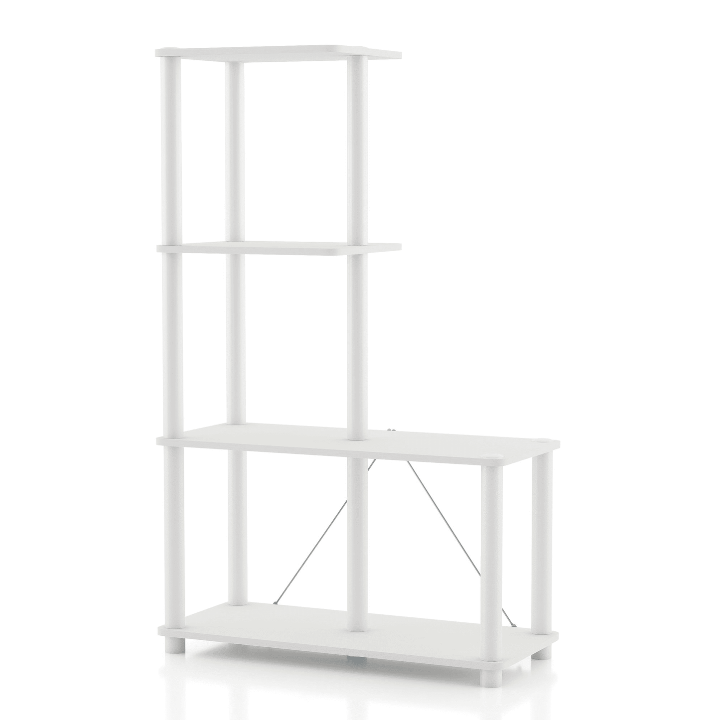 Furniture of America Brooks Adult Open Display Shelf Bookcase, 4-Cube Shelves, White